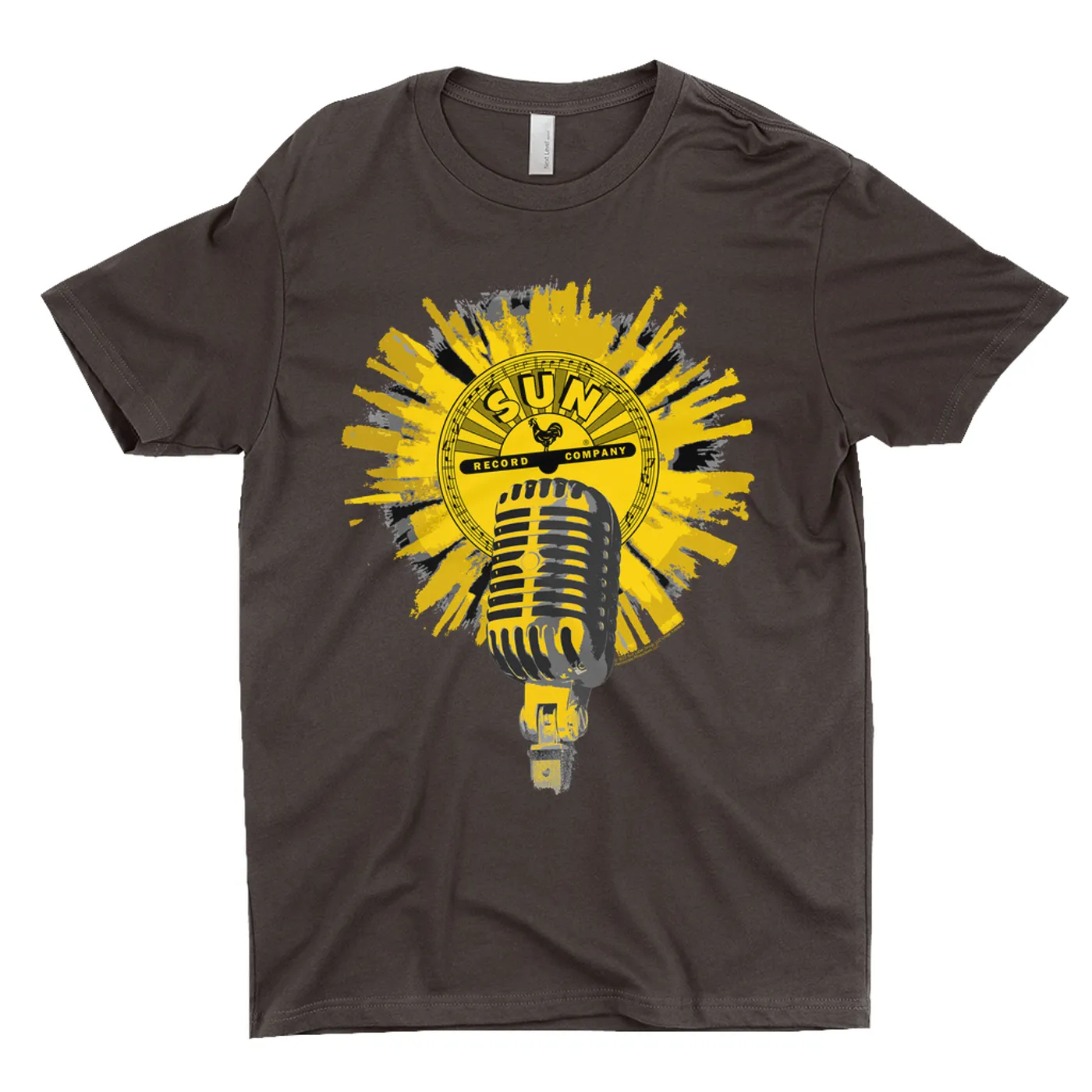 Sun Records T-Shirt | Logo And Mic Yellow Burst Sun Records Shirt