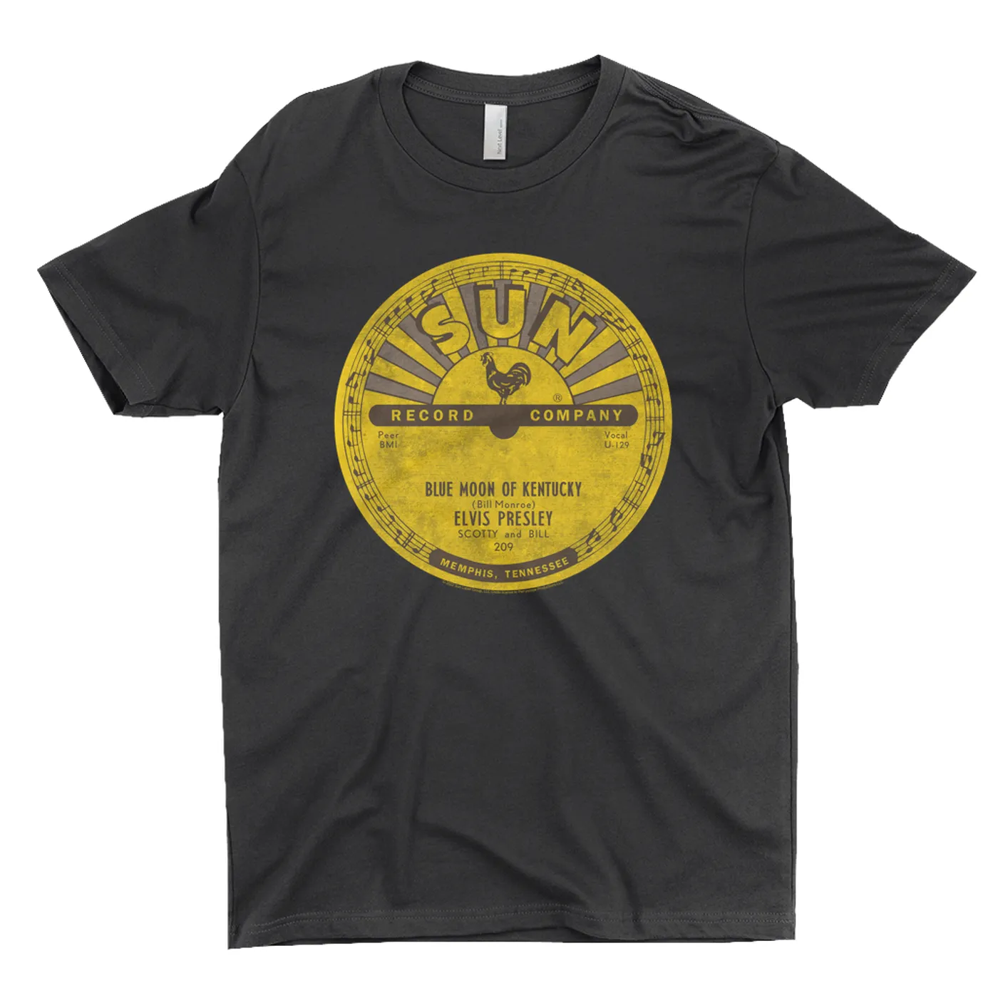 Elvis Presley T-Shirt | Blue Moon Of Kentucky Record Label Distressed Elvis Presley Shirt