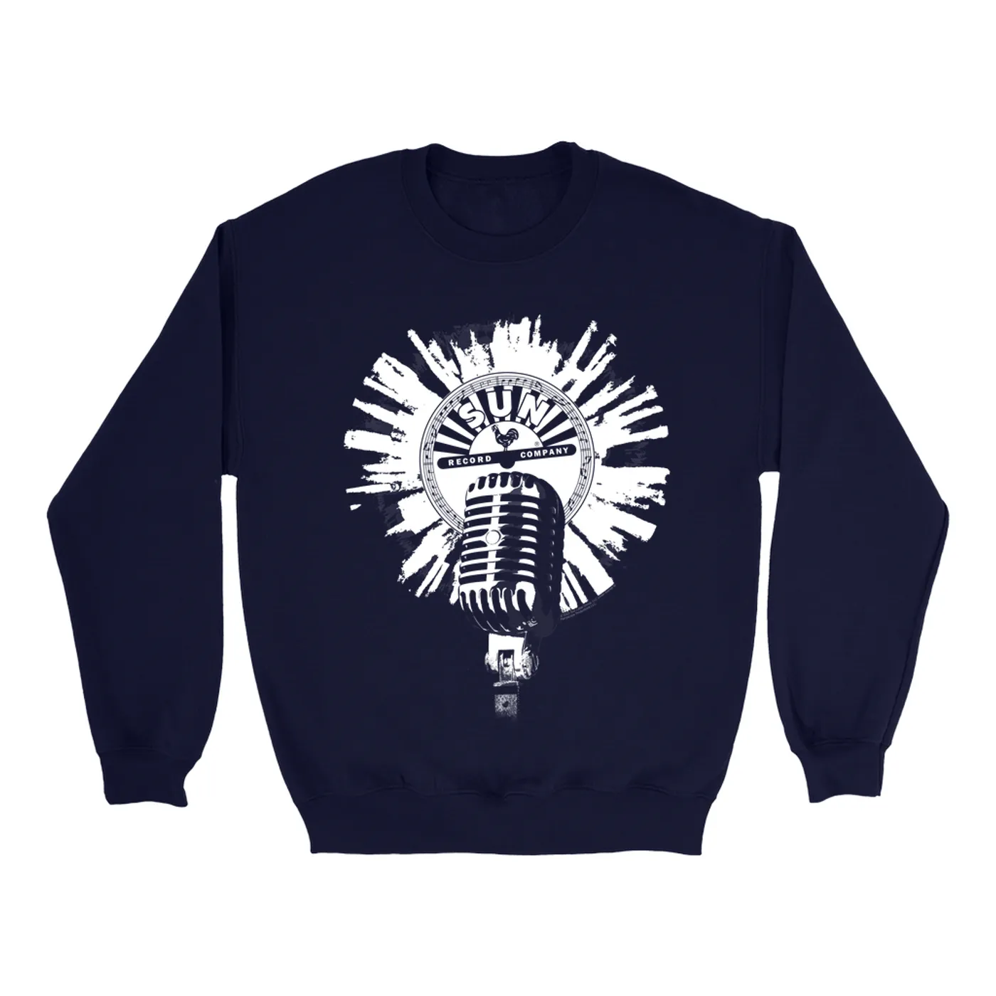 Sun Records Sweatshirt | Logo And Mic White Burst Sun Records Sweatshirt