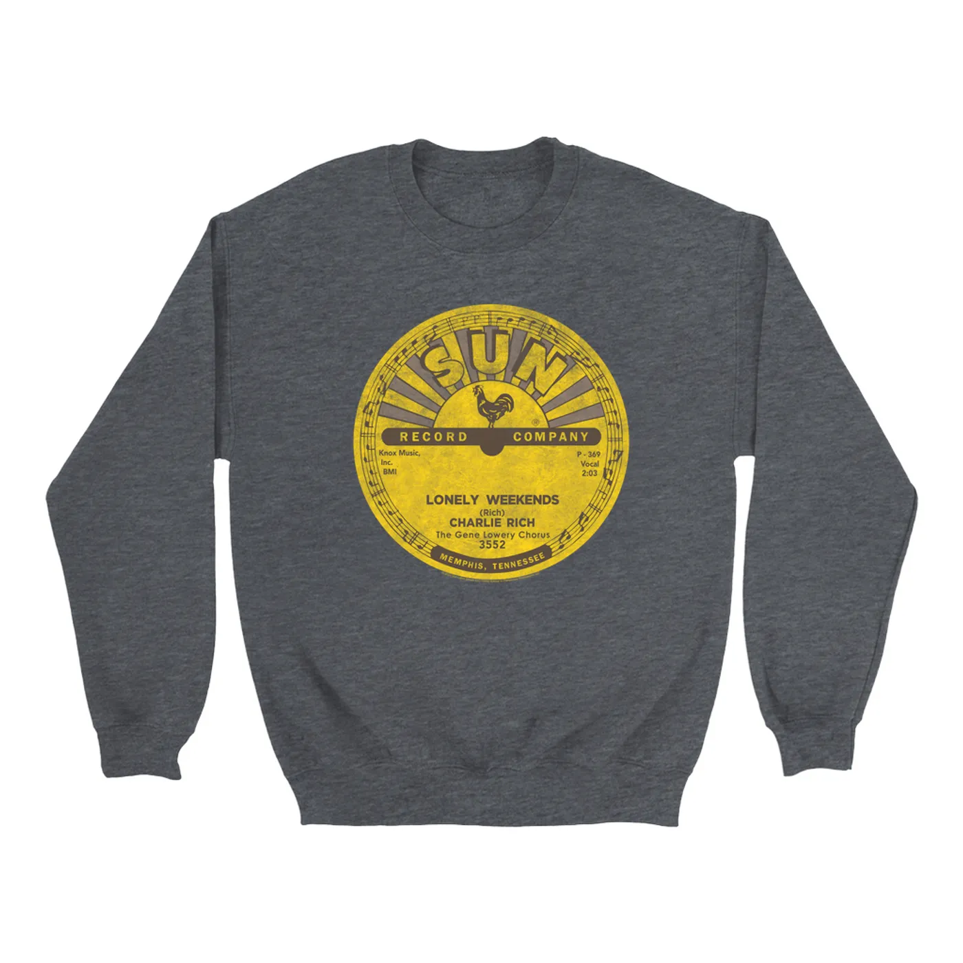 Charlie Rich Sweatshirt | Lonely Weekends Record Label Distressed Charlie Rich Sweatshirt