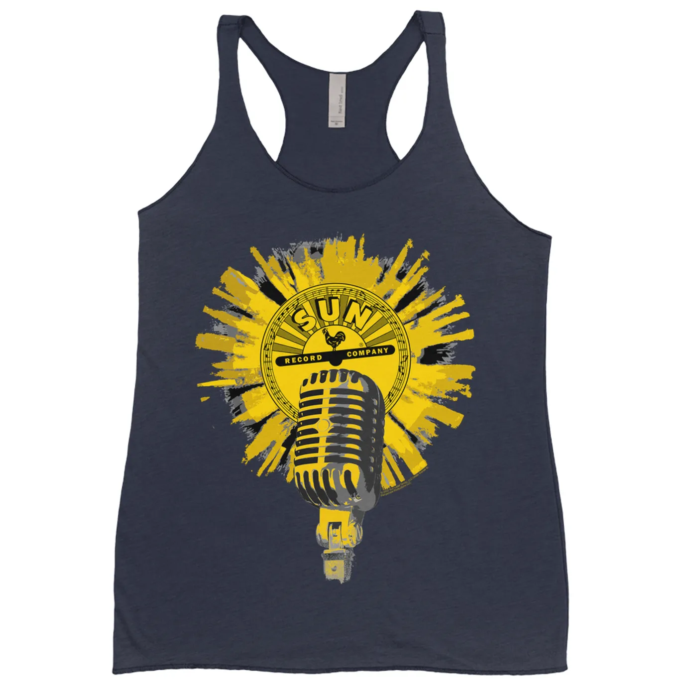 Sun Records Ladies' Tank Top | Logo And Mic Yellow Burst Sun Records Shirt