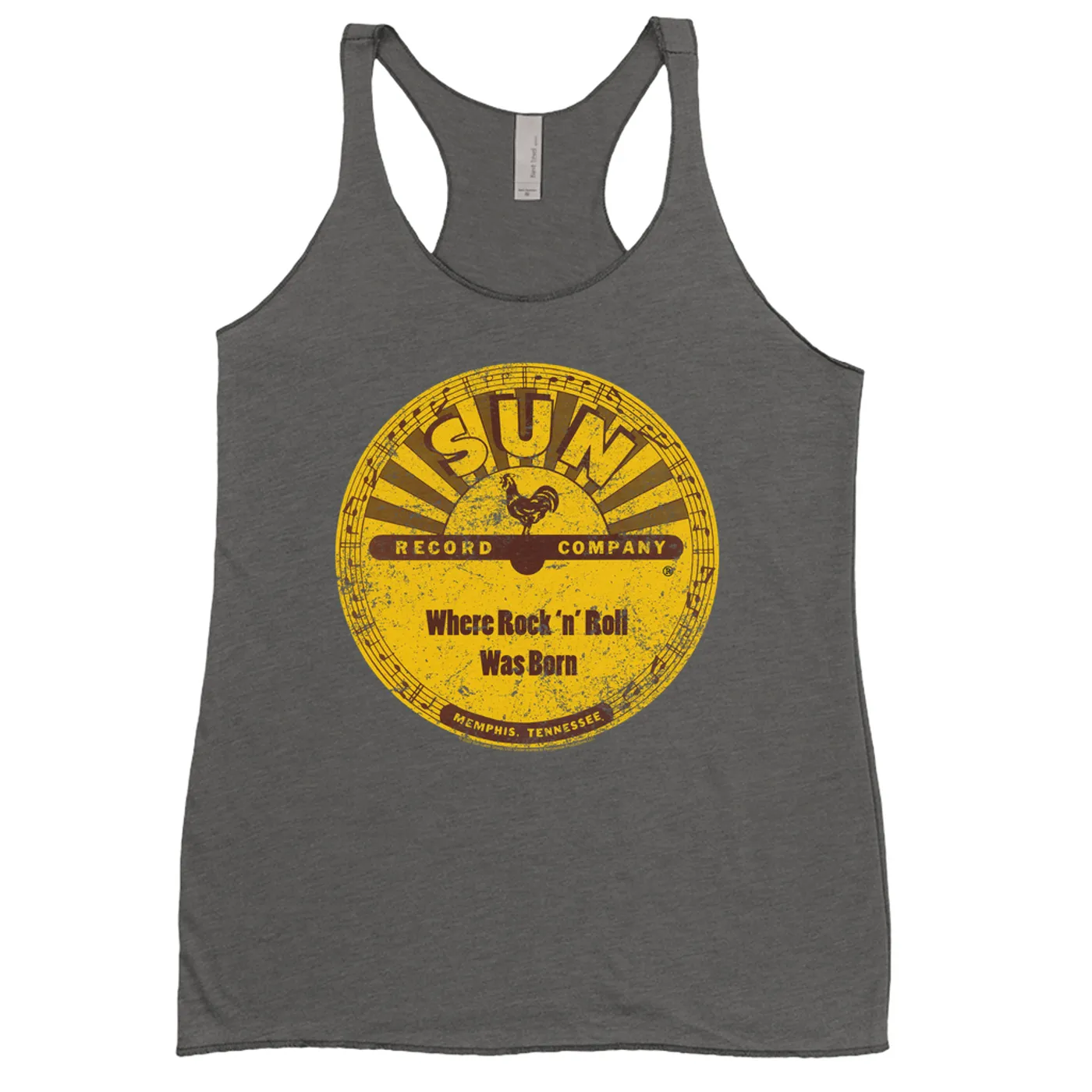 Sun Records Ladies' Tank Top | Where Rock N' Roll Was Born Label Distressed Sun Records Shirt