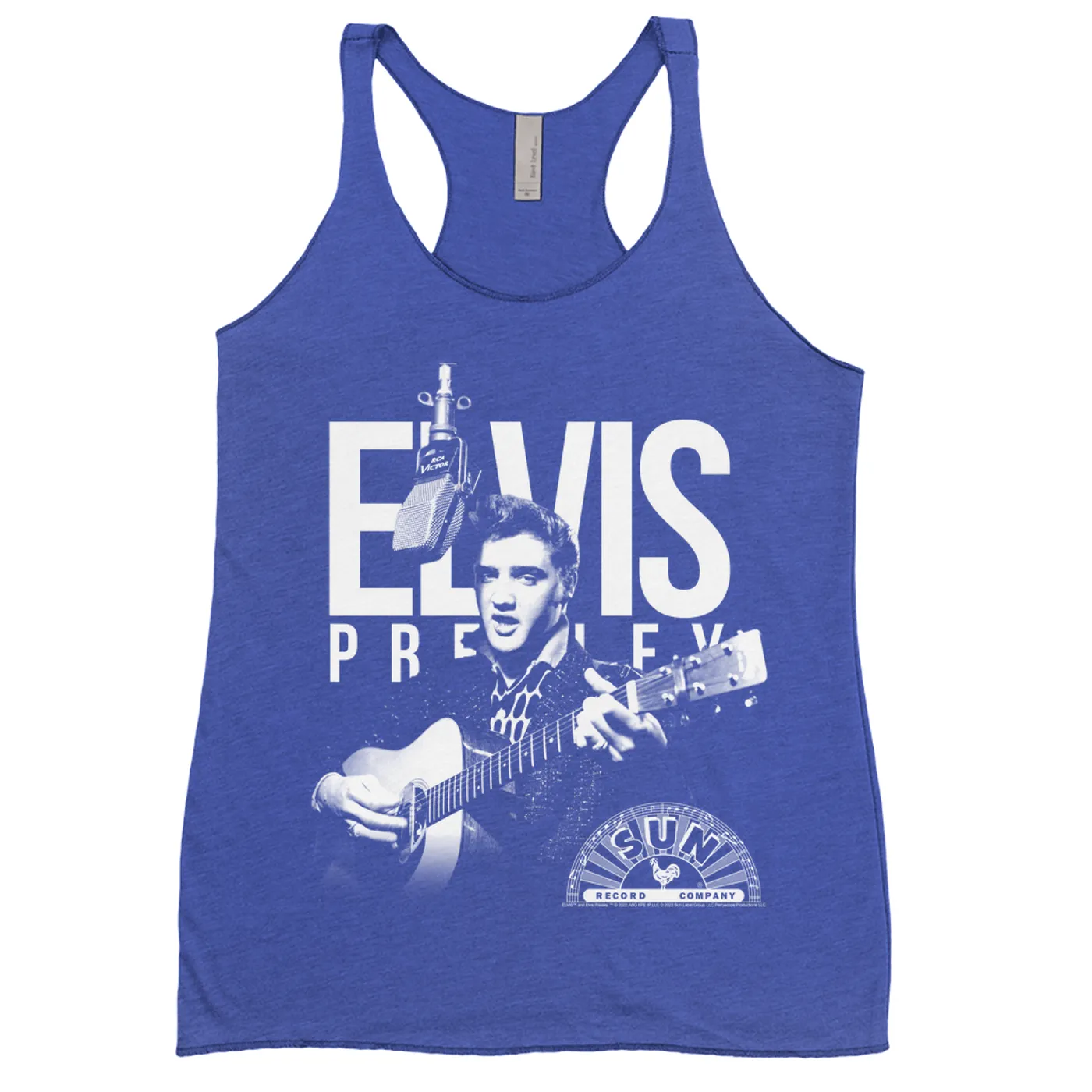 Elvis Presley Ladies' Tank Top | Performing In White With Logo Elvis Presley Shirt