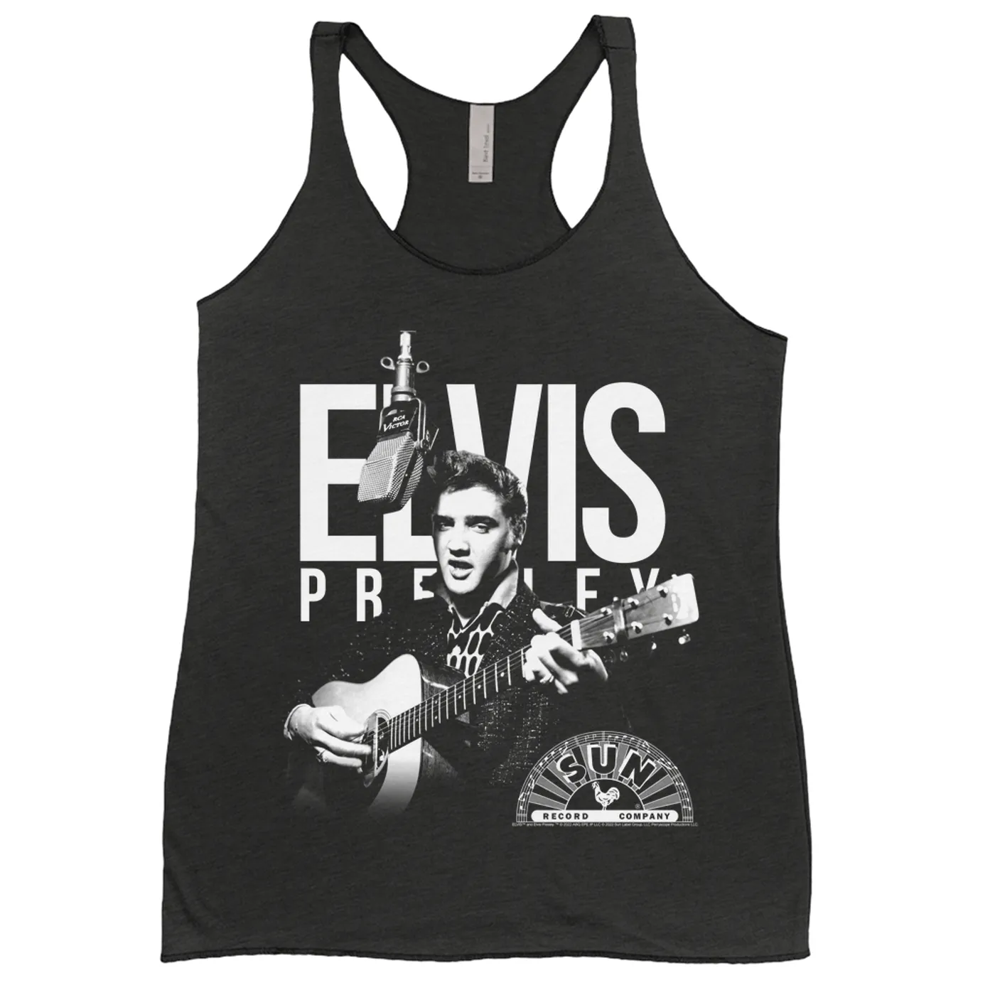 Elvis Presley Ladies' Tank Top | Performing In White With Logo Elvis Presley Shirt