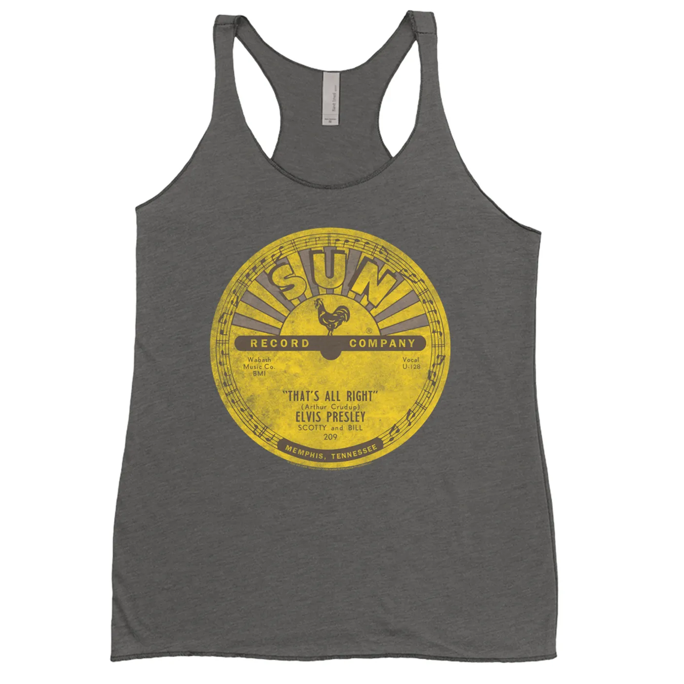 Elvis Presley Ladies' Tank Top | That's All Right Record Label Distressed Elvis Presley Shirt