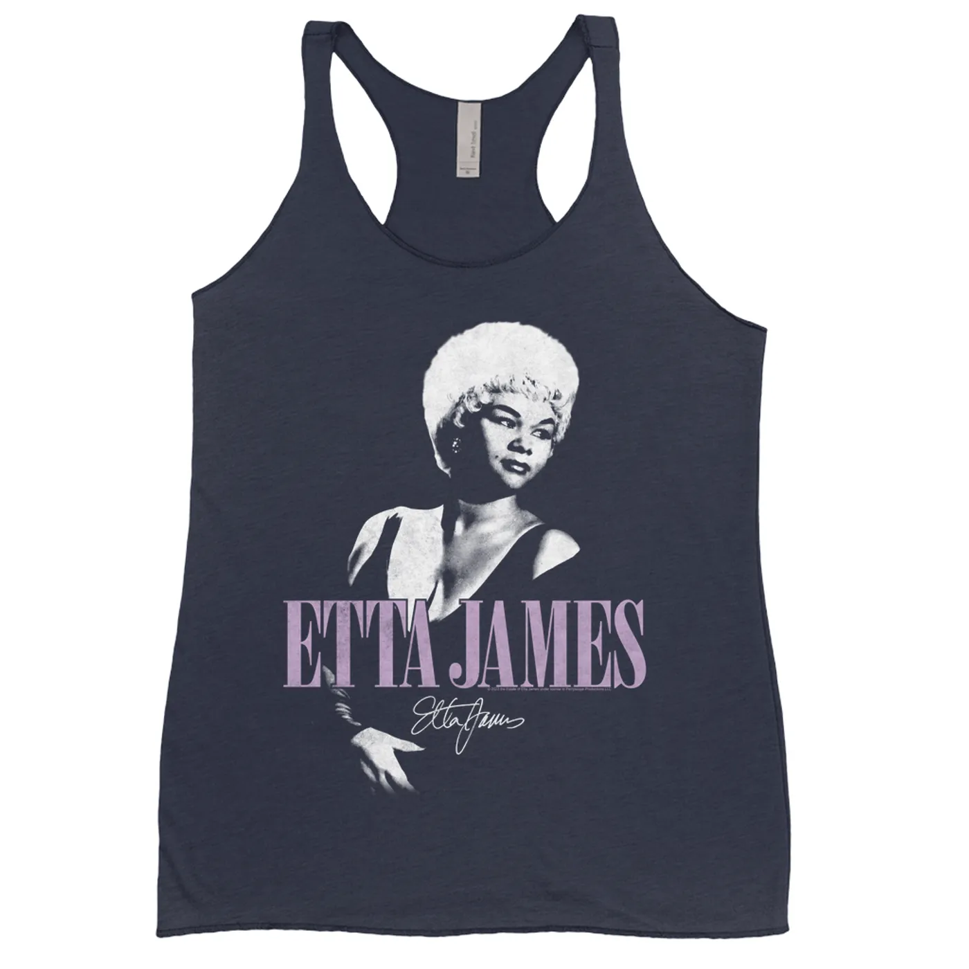 Etta James Ladies' Tank Top | Circa 1965 Purple Image With Signature Etta James Shirt