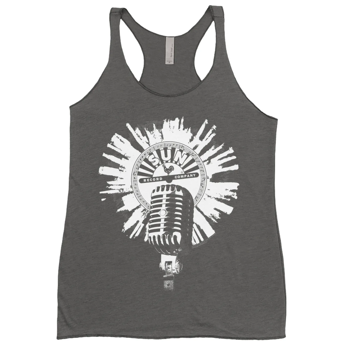 Sun Records Ladies' Tank Top | Logo And Mic White Burst Sun Records Shirt