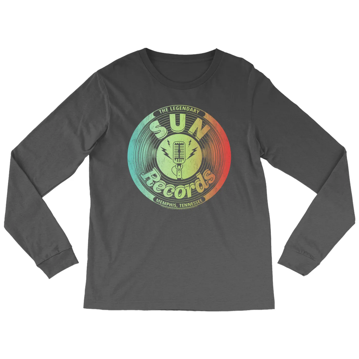 Sun Records Long Sleeve Shirt | Ombre Microphone Studio Logo Sun Records Shirt