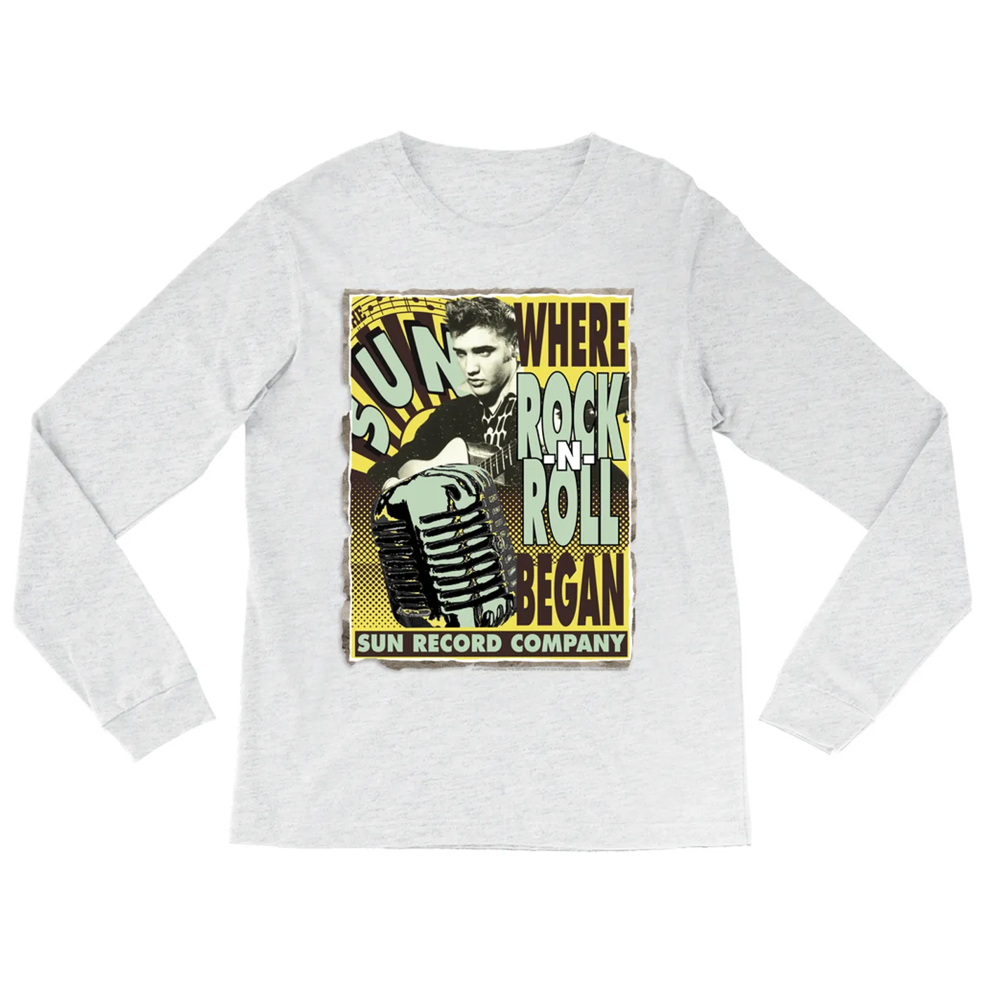Elvis Presley Long Sleeve Shirt | Elvis Where Rock N' Roll Began Poster Promotion Elvis Presley Shirt
