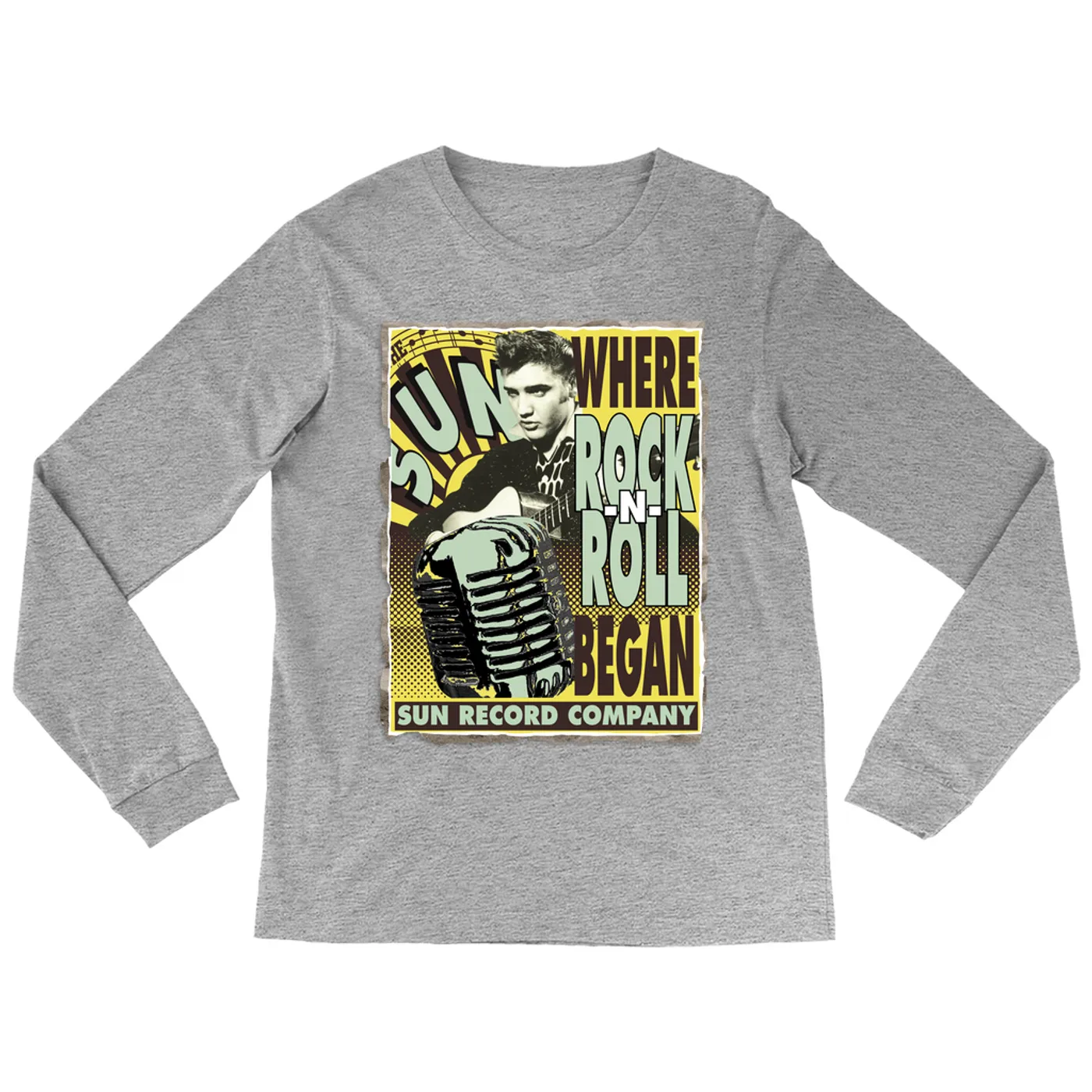 Elvis Presley Long Sleeve Shirt | Elvis Where Rock N' Roll Began Poster Promotion Elvis Presley Shirt