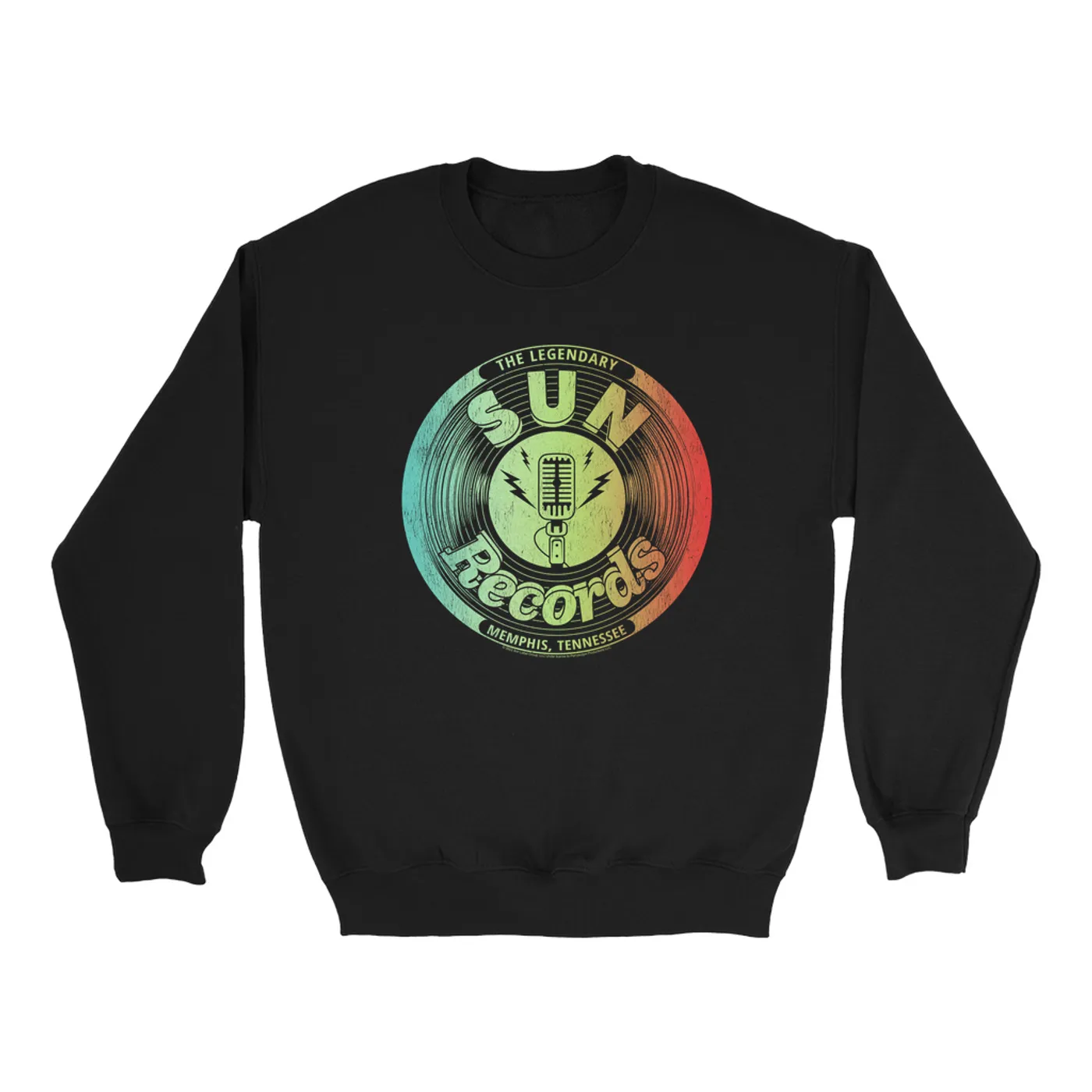 Sun Records Sweatshirt | Ombre Microphone Studio Logo Sun Records Sweatshirt