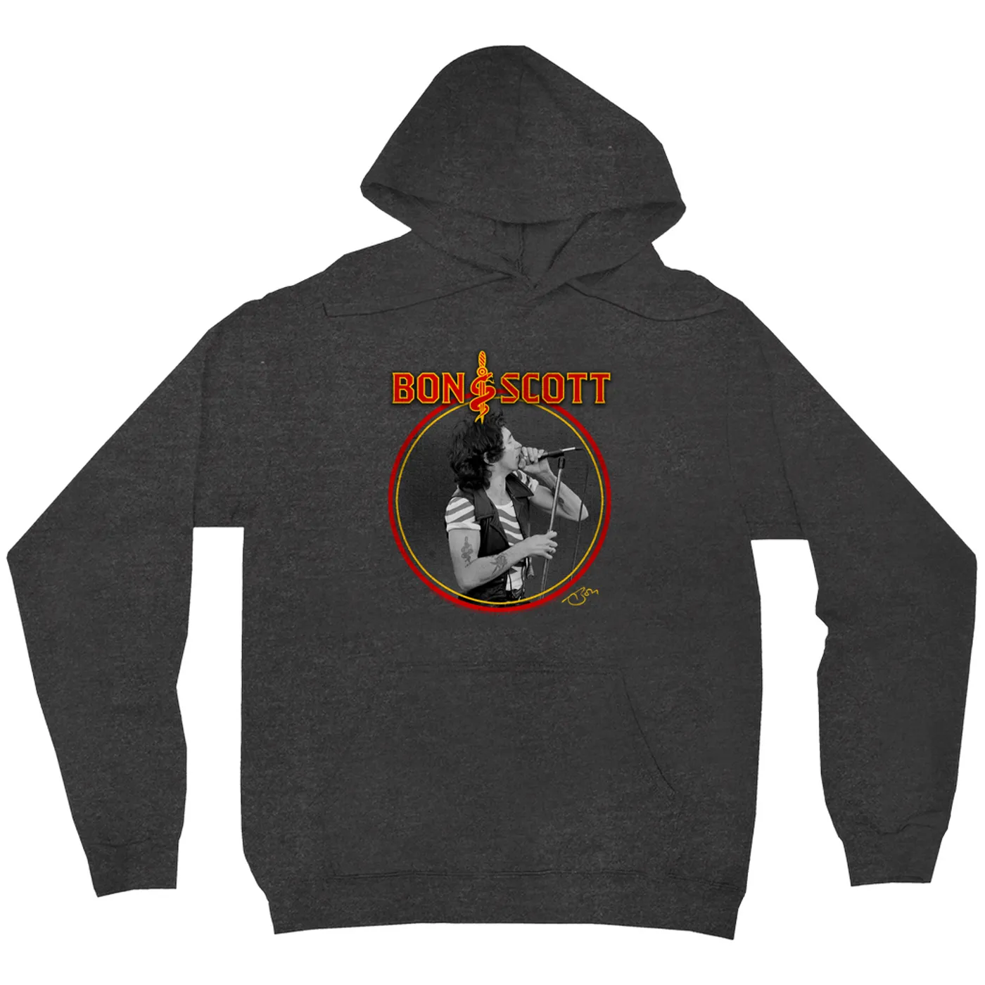 Bon Scott Hoodie | Snake & Dagger Logo Circlular Image Bon Scott Hoodie