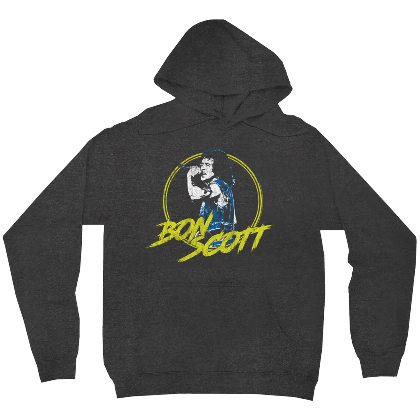 Bon Scott Hoodie | Bon Scott Circular Pop Art Yellow Bon Scott Hoodie