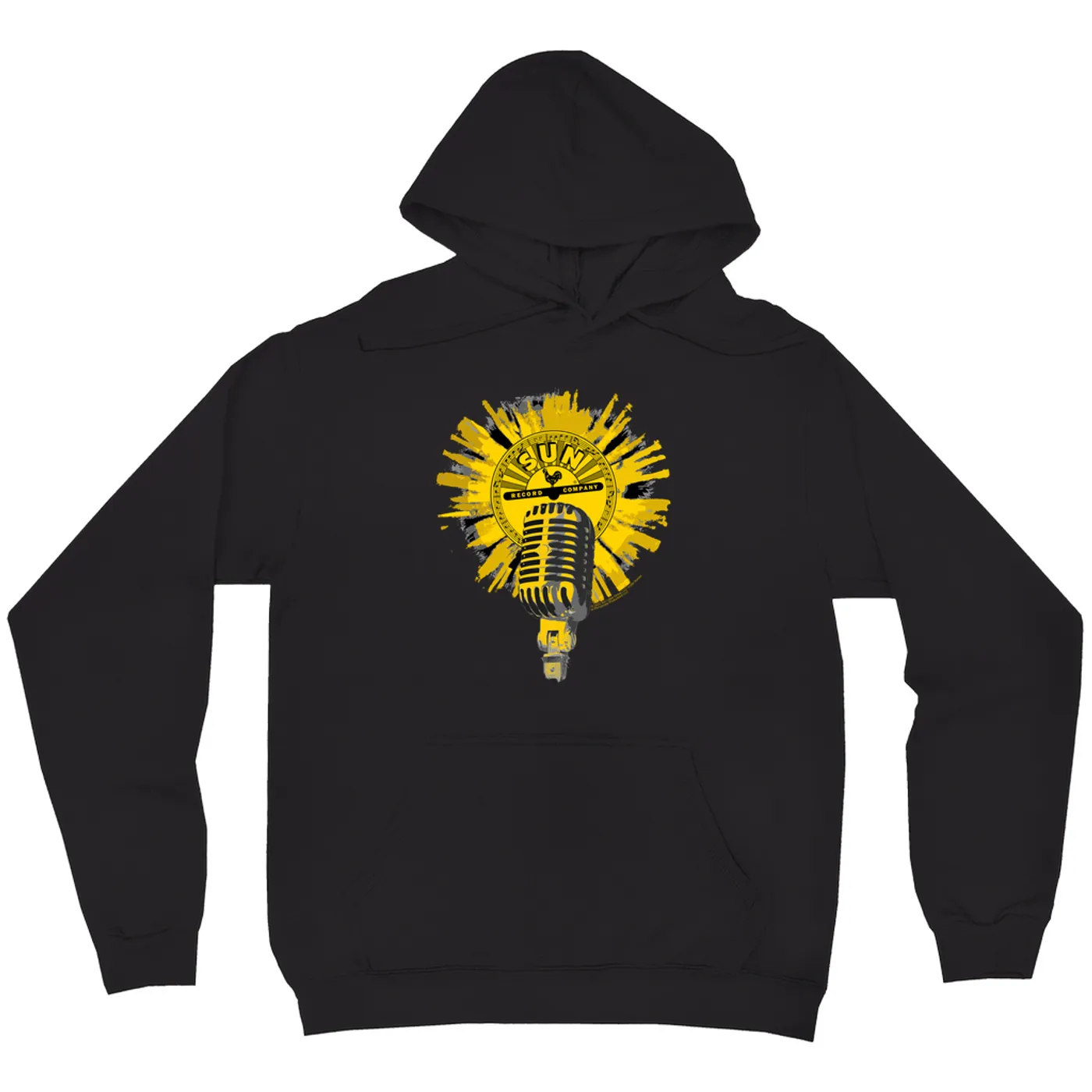Sun Records Hoodie | Logo And Mic Yellow Burst Sun Records Hoodie