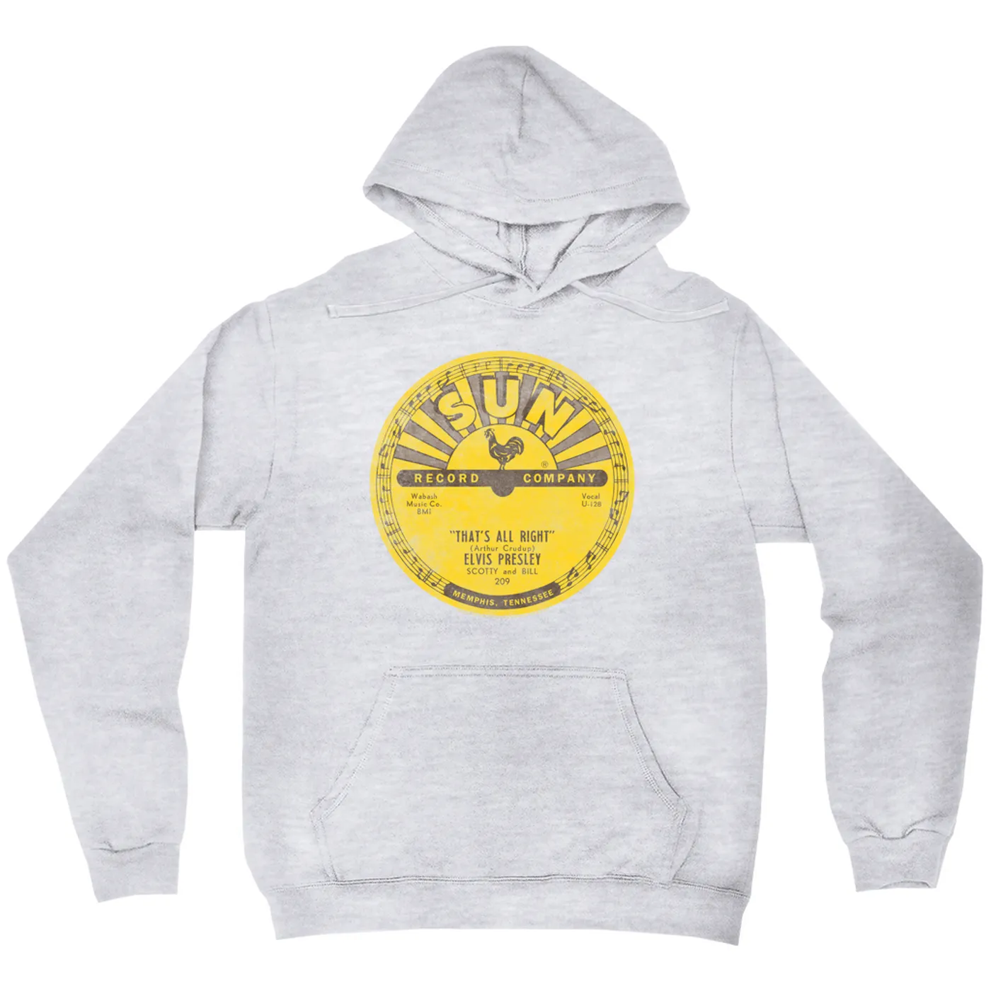 Elvis Presley Hoodie | That's All Right Record Label Distressed Elvis Presley Hoodie