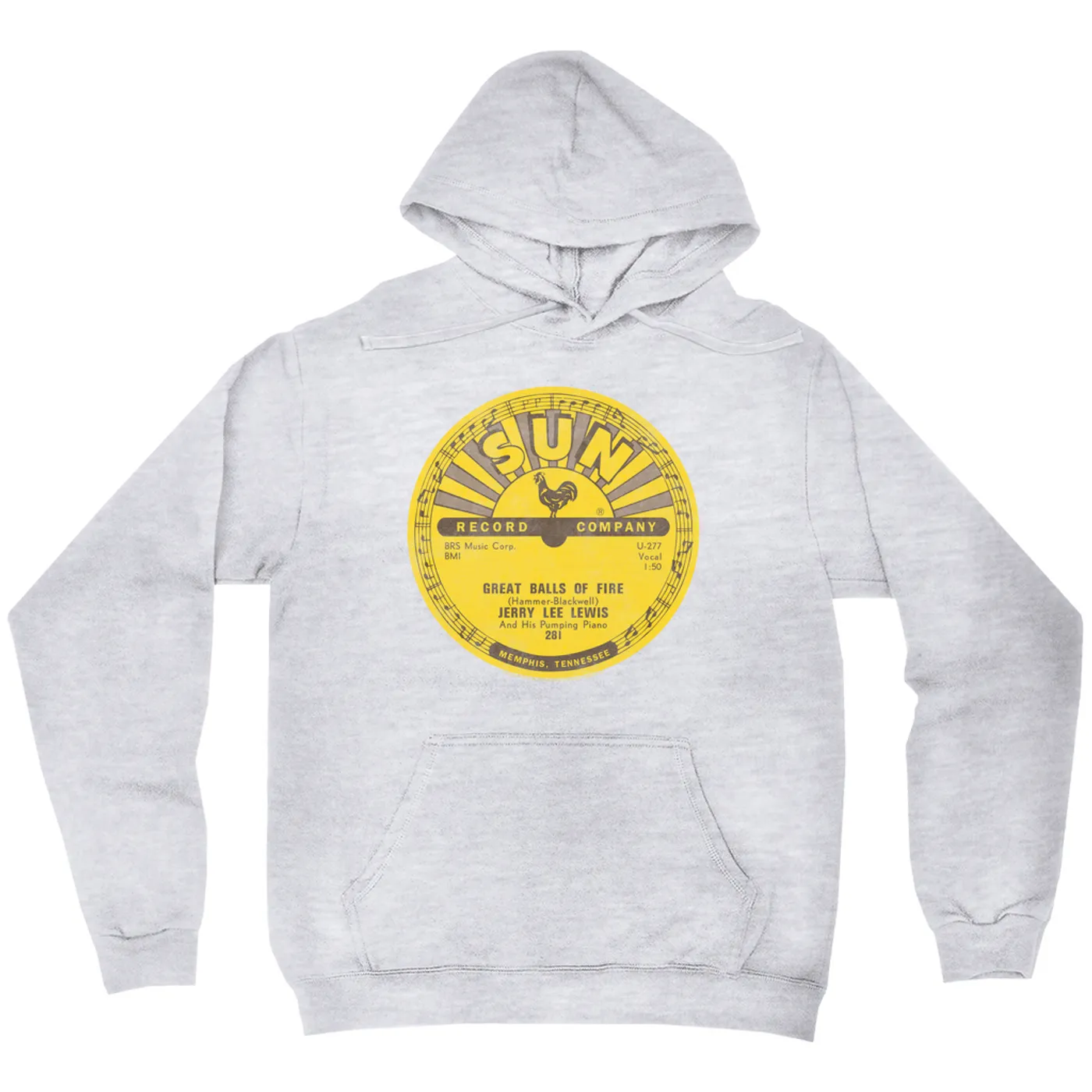 Jerry Lee Lewis Hoodie | Great Balls Of Fire Record Label Distressed Jerry Lee Lewis Hoodie