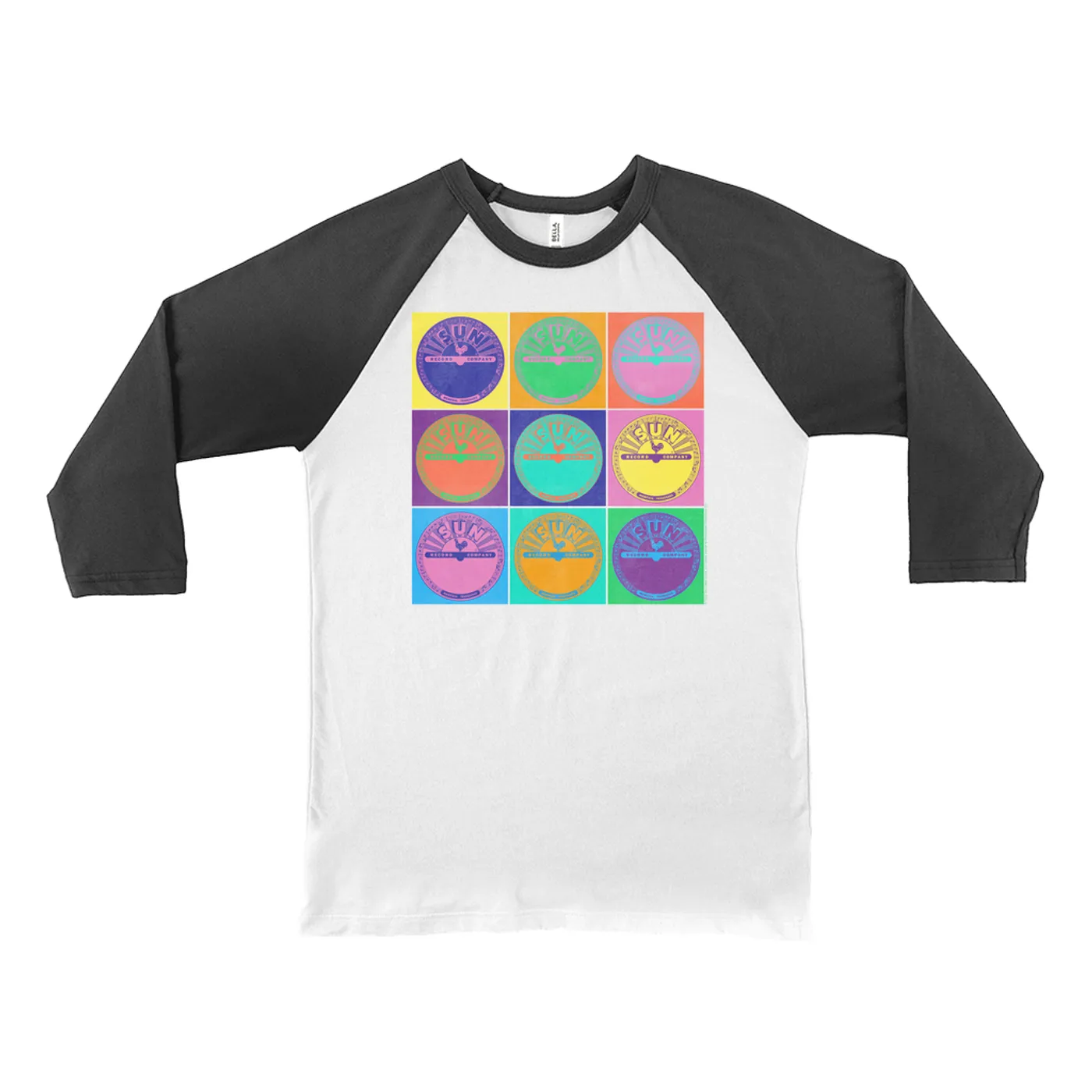 Sun Records 3/4 Sleeve Baseball Tee | Pop Art Label Sun Records Shirt
