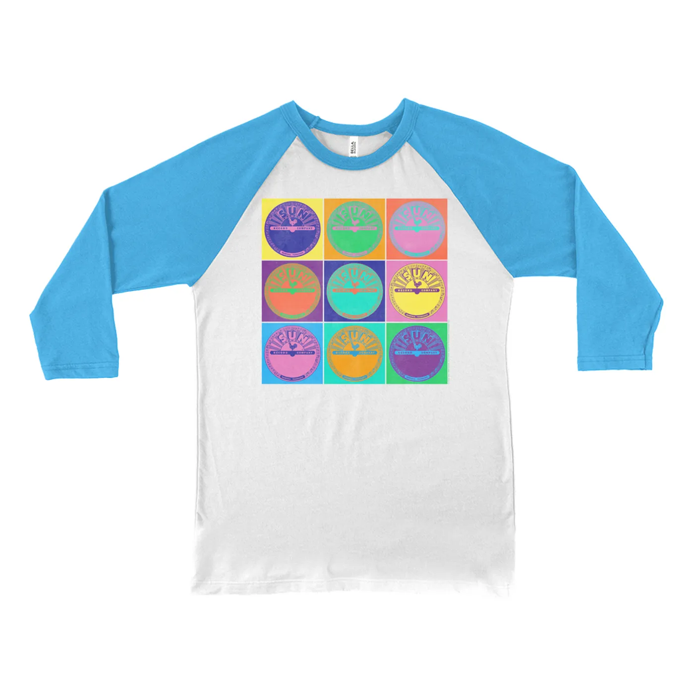 Sun Records 3/4 Sleeve Baseball Tee | Pop Art Label Sun Records Shirt