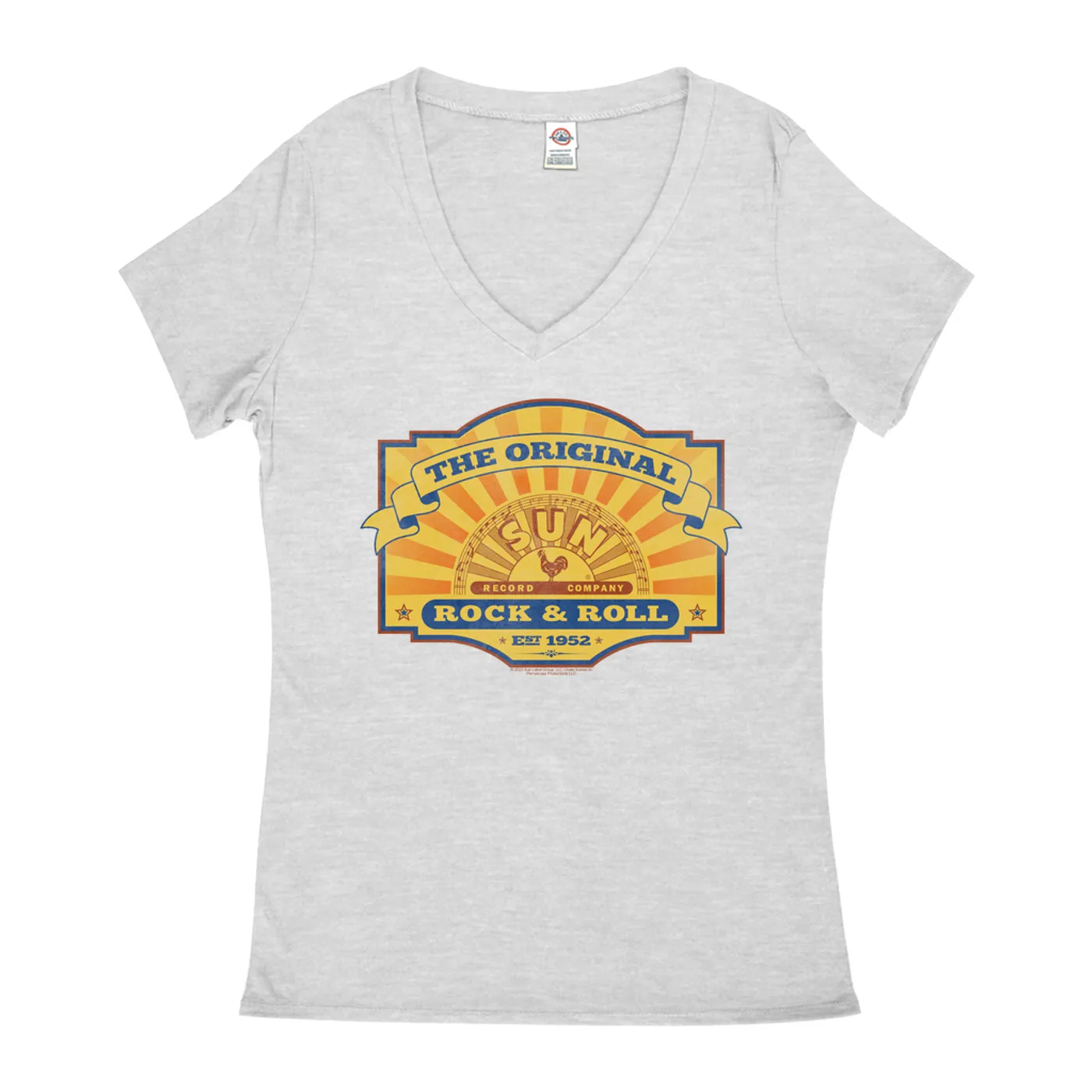 Sun Records Ladies' V-neck T-Shirt | The Original Est. 1952 Distressed Sun Records Shirt