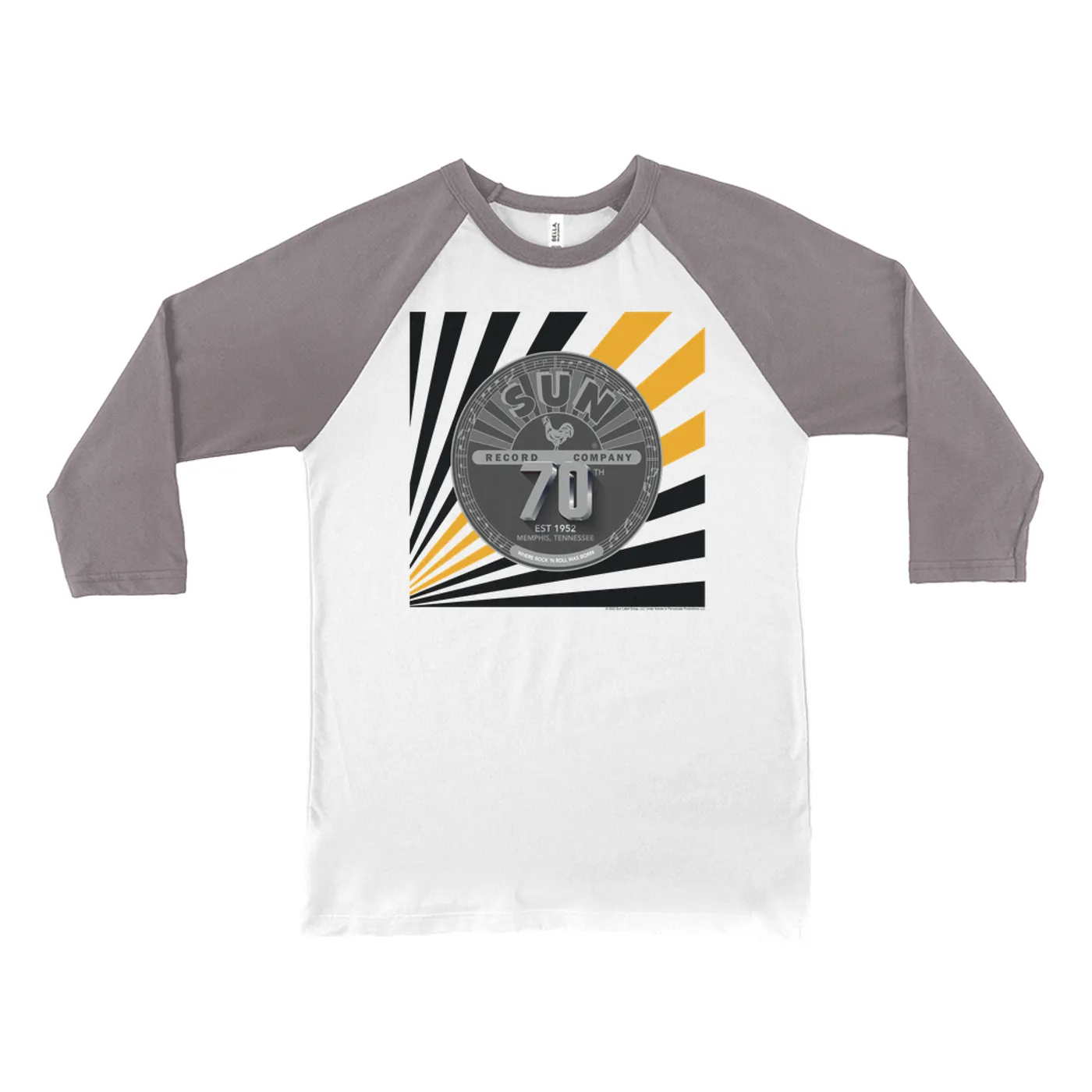 Sun Records 3/4 Sleeve Baseball Tee | Sun Records 70th Silver Sun Records Shirt
