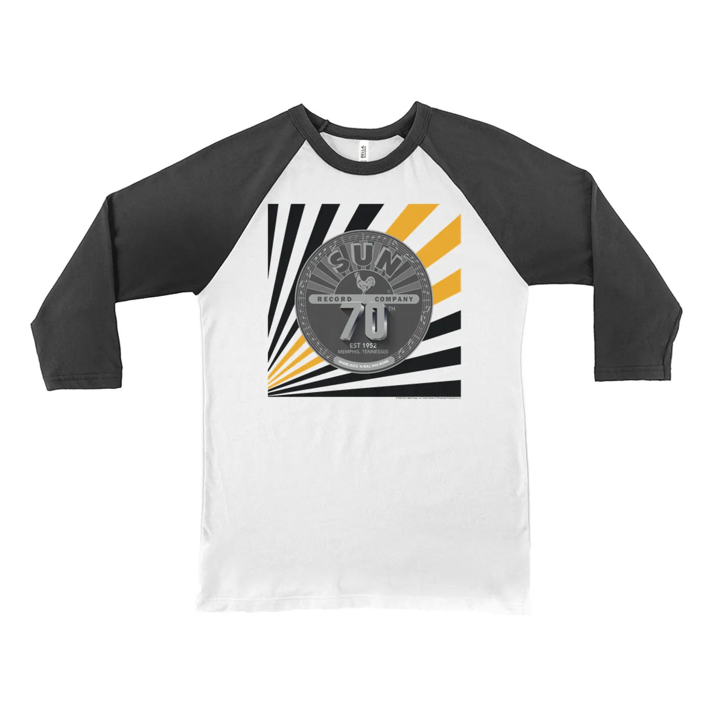Sun Records 3/4 Sleeve Baseball Tee | Sun Records 70th Silver Sun Records Shirt