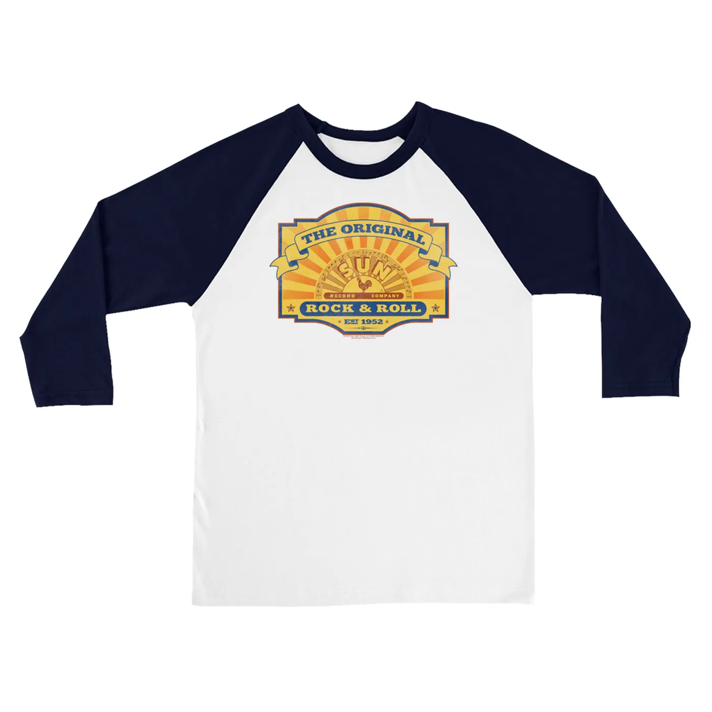 Sun Records 3/4 Sleeve Baseball Tee | The Original Est. 1952 Distressed Sun Records Shirt