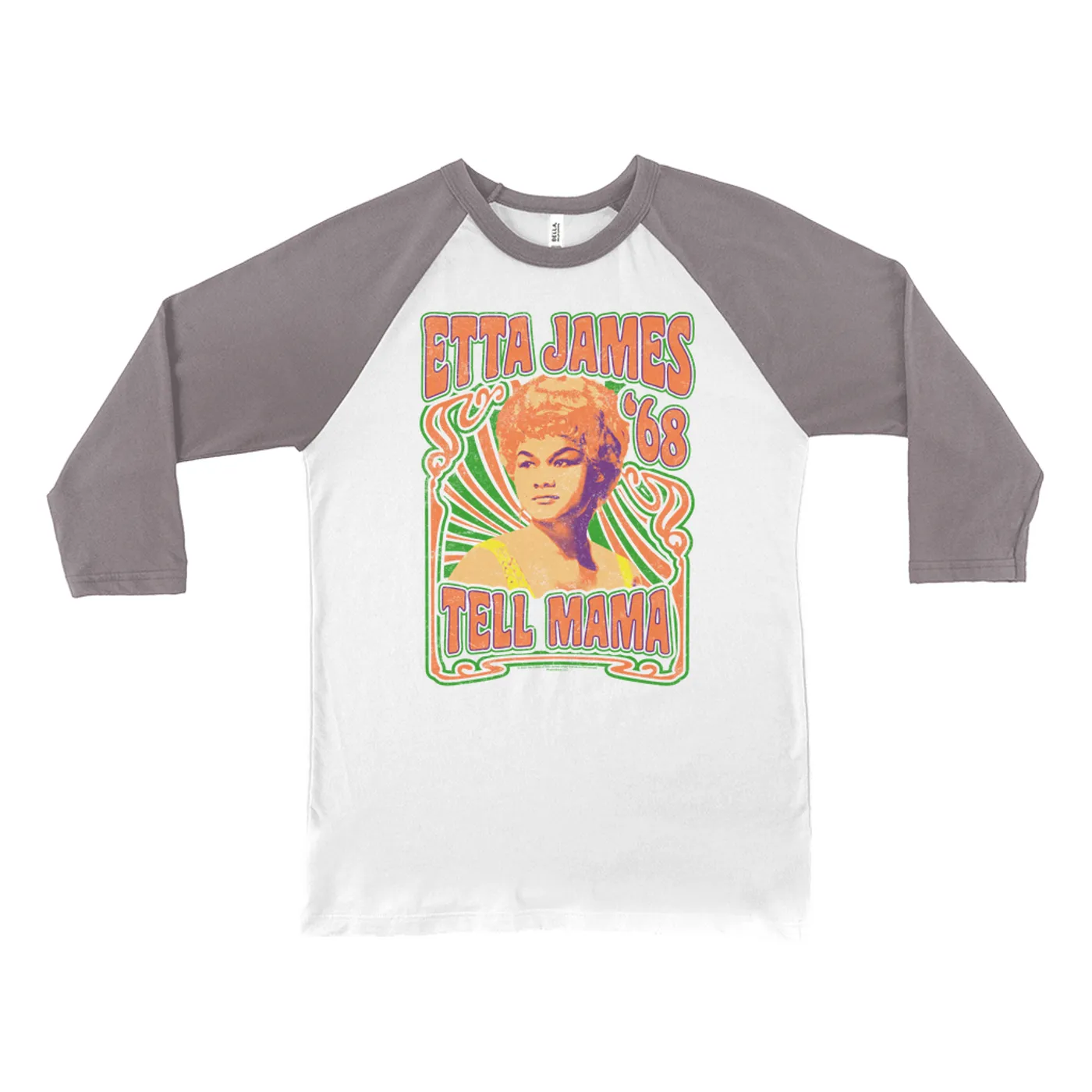 Etta James 3/4 Sleeve Baseball Tee | Psychedelic Tell Mama '68 Etta James Shirt