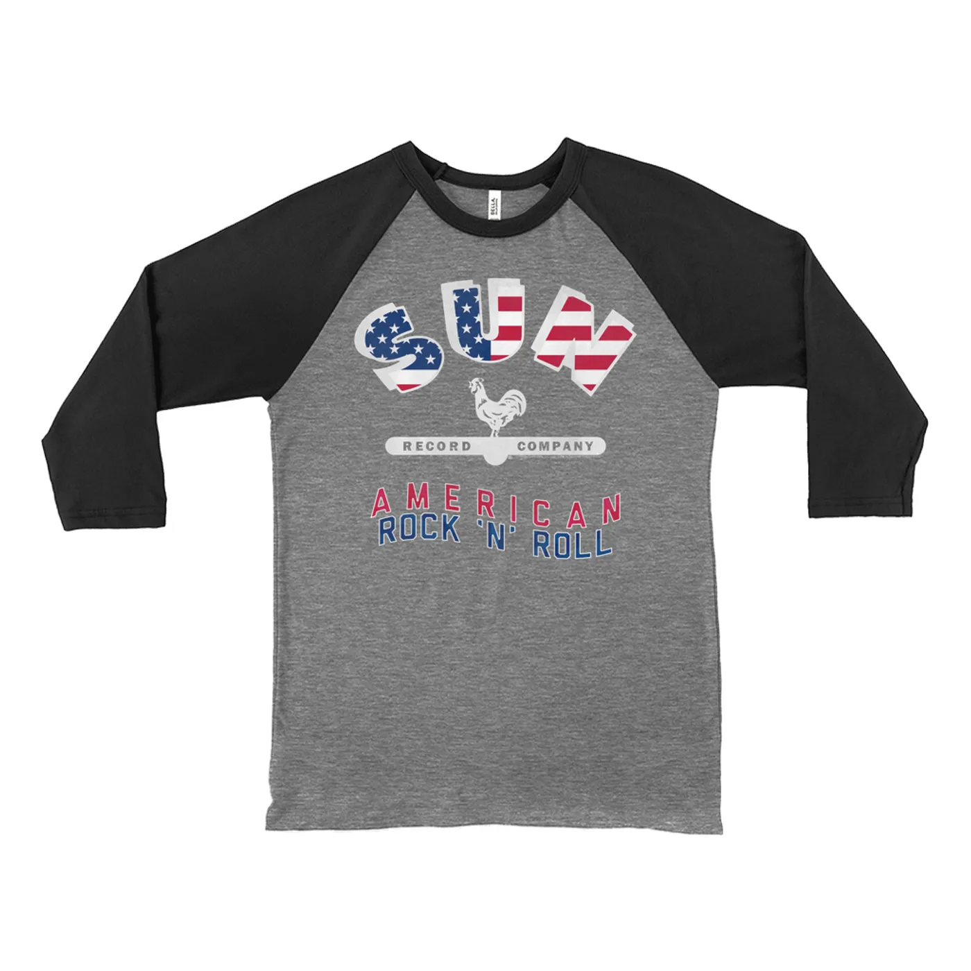 Sun Records 3/4 Sleeve Baseball Tee | American Rock N' Roll Sun Records Shirt
