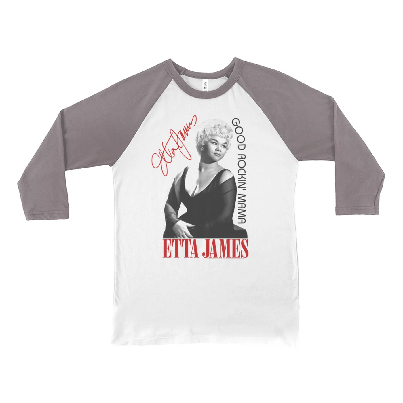 Etta James 3/4 Sleeve Baseball Tee | 1965 Good Rockin' Mama With Signature Etta James Shirt