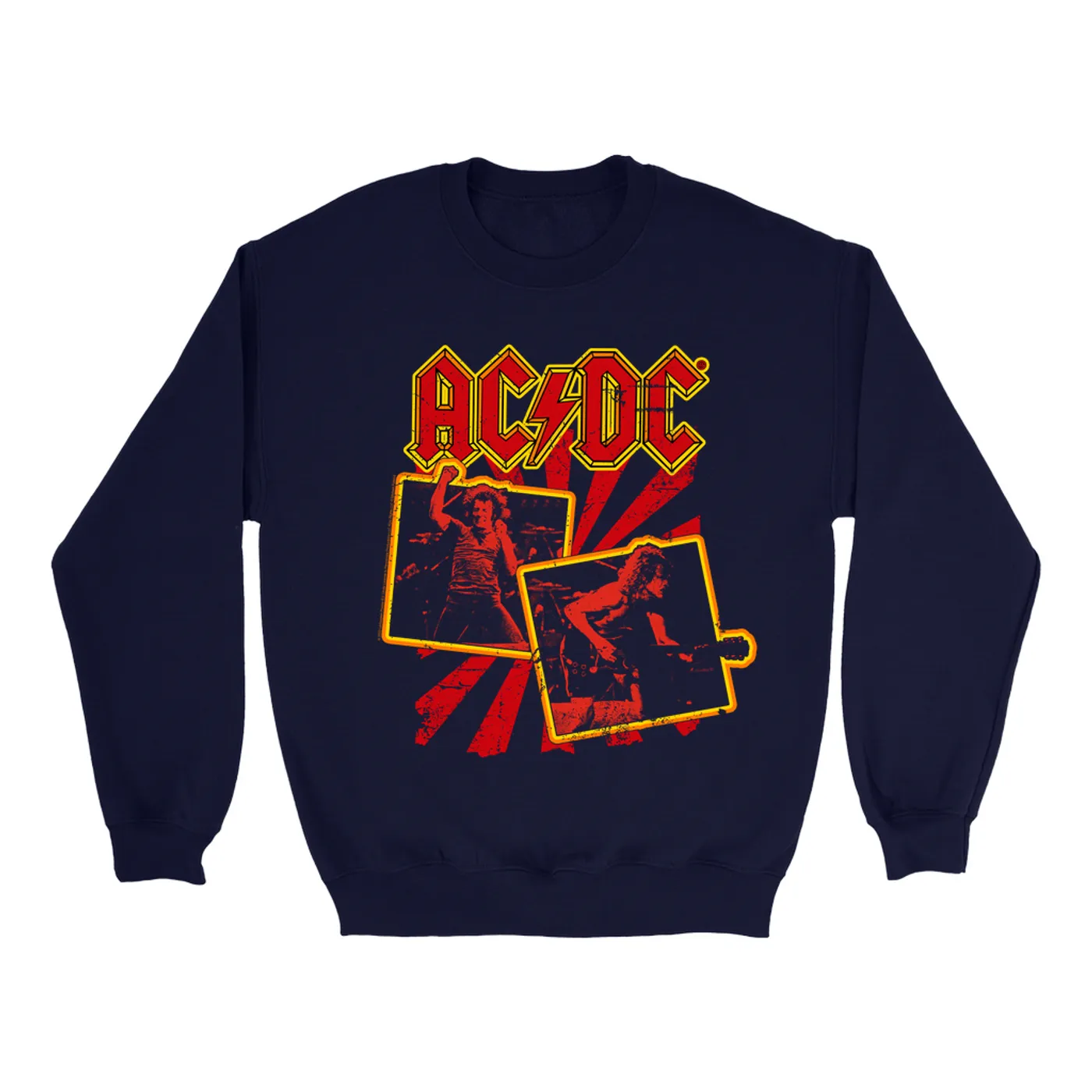 AC/DC Sweatshirt | Back In Black Tour 1980 Distressed ACDC Sweatshirt