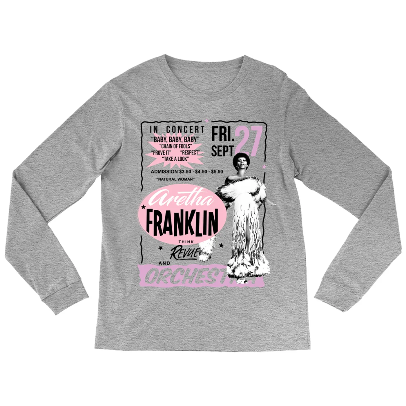 Aretha Franklin Long Sleeve Shirt | Revue And Orchestra In Concert Aretha Franklin Shirt