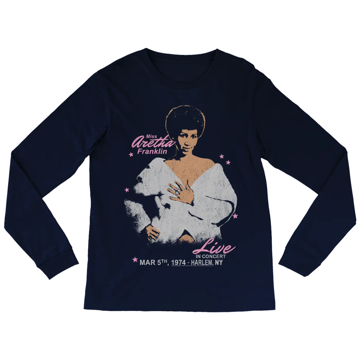 Aretha Franklin Long Sleeve Shirt | Harlem Live Concert 1974 Aretha Franklin Shirt