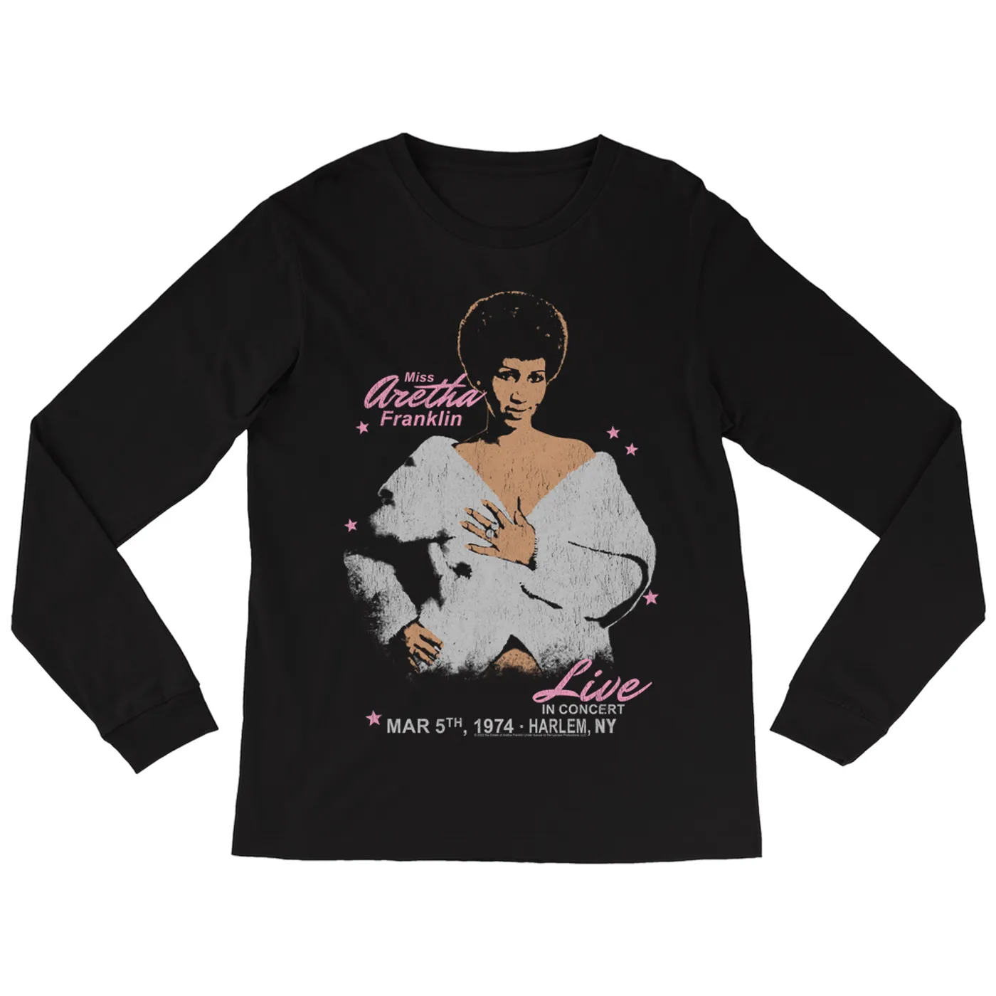 Aretha Franklin Long Sleeve Shirt | Harlem Live Concert 1974 Aretha Franklin Shirt