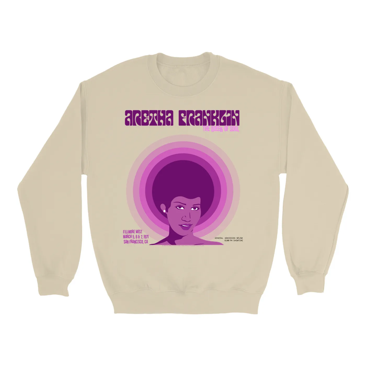 Aretha Franklin Sweatshirt | The Queen Of Soul Filmore West Aretha Franklin Sweatshirt