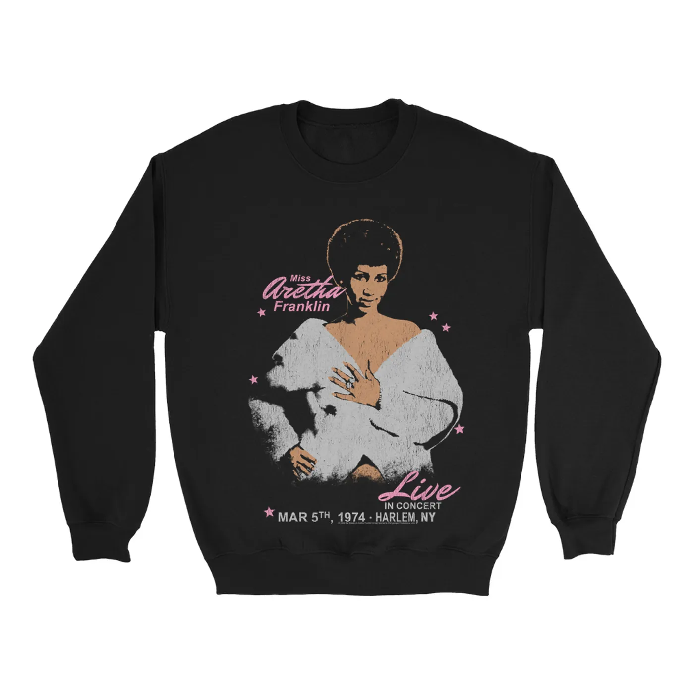 Aretha Franklin Sweatshirt | Harlem Live Concert 1974 Aretha Franklin Sweatshirt