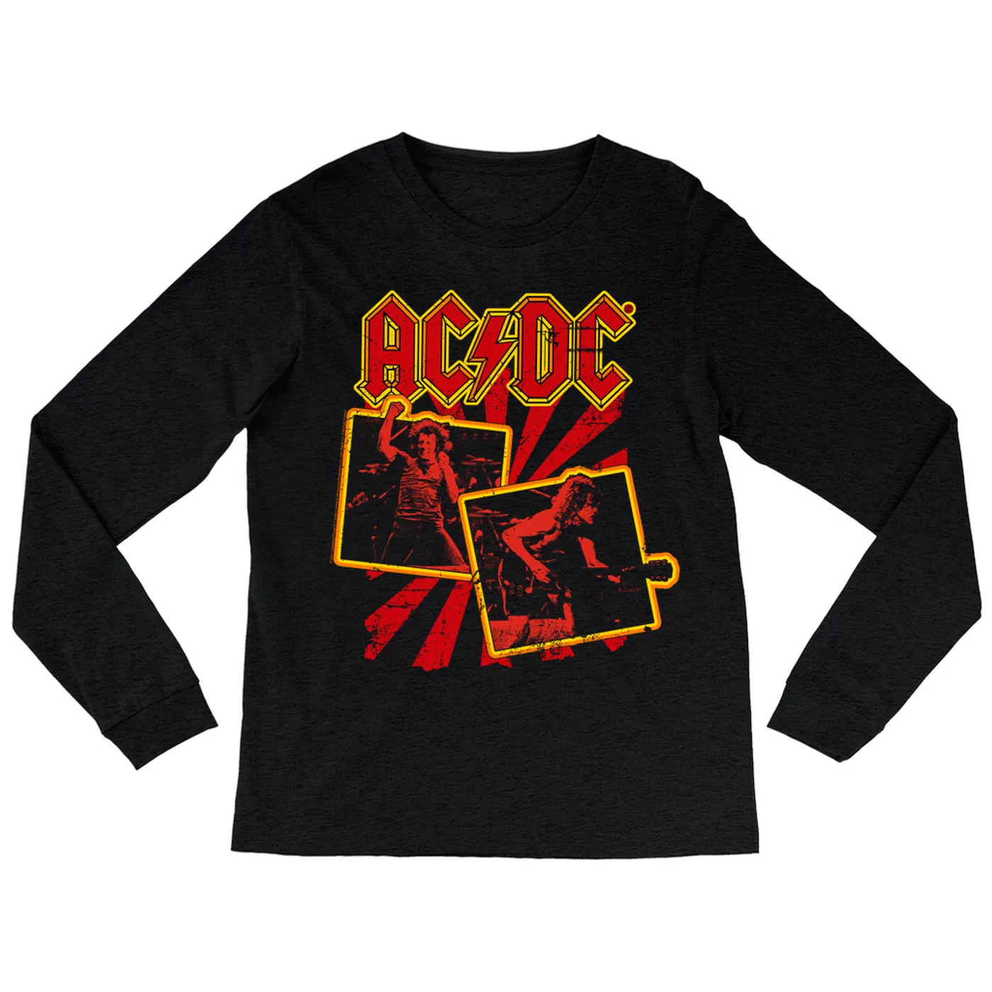 AC/DC Long Sleeve Shirt | Back In Black Tour 1980 Distressed ACDC Shirt
