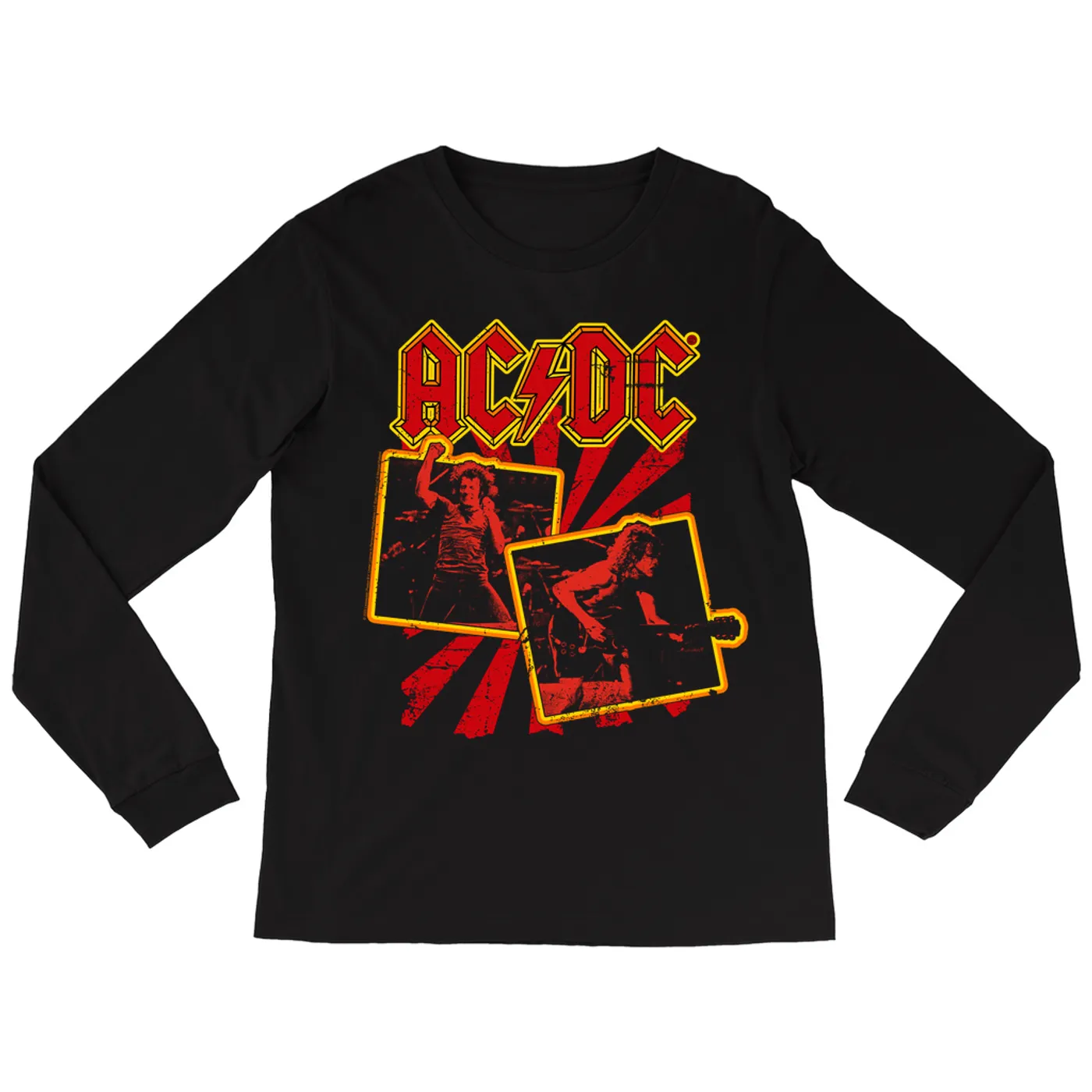 AC/DC Long Sleeve Shirt | Back In Black Tour 1980 Distressed ACDC Shirt