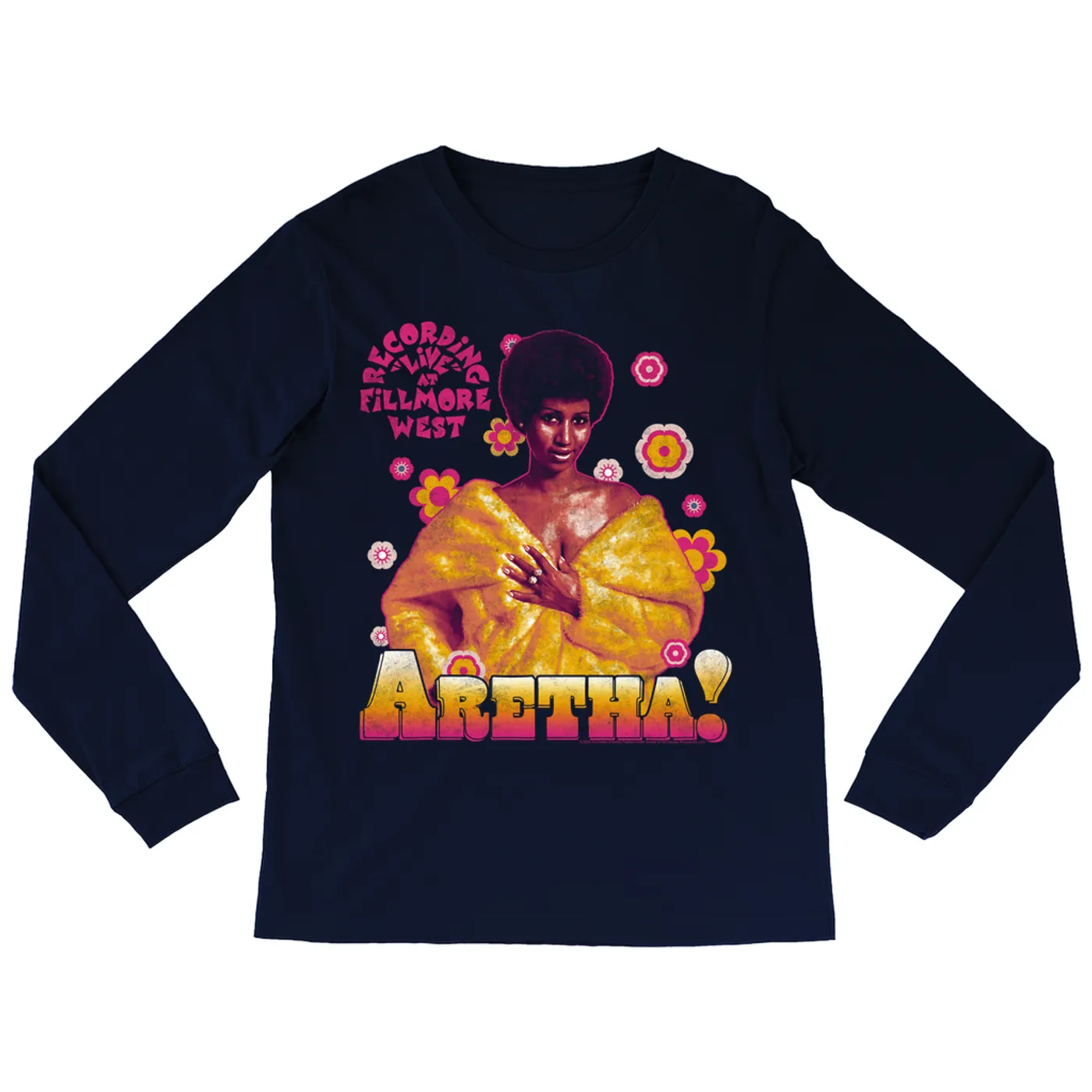 Aretha Franklin Long Sleeve Shirt | Flower Power From Fillmore West Live Recording Aretha Franklin Shirt