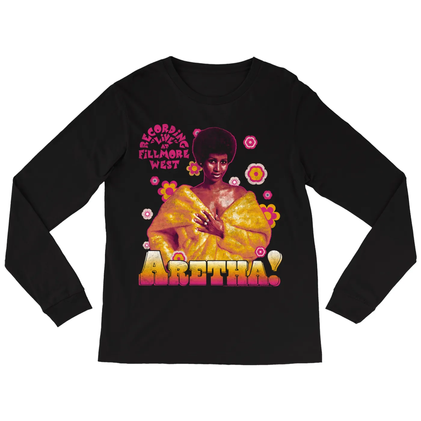 Aretha Franklin Long Sleeve Shirt | Flower Power From Fillmore West Live Recording Aretha Franklin Shirt