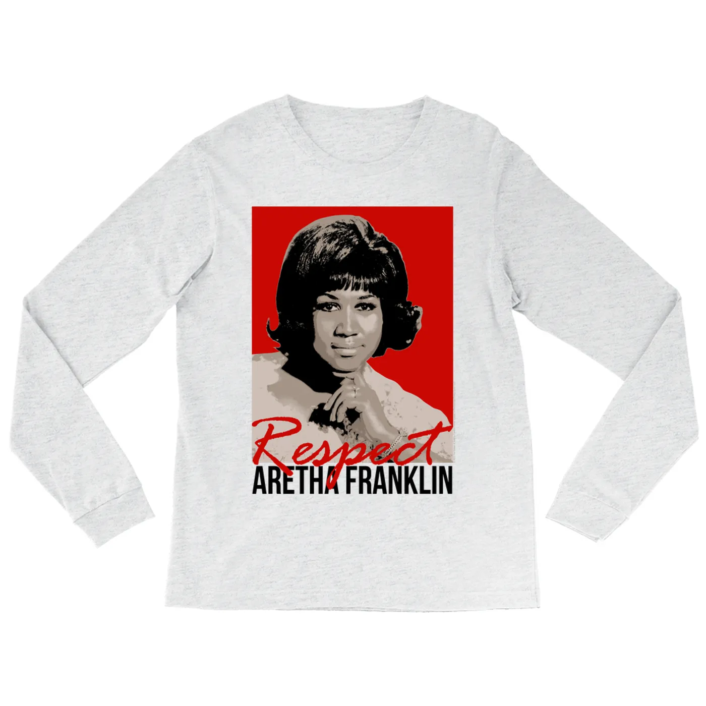 Aretha Franklin Long Sleeve Shirt | Red Respect Aretha Franklin Shirt