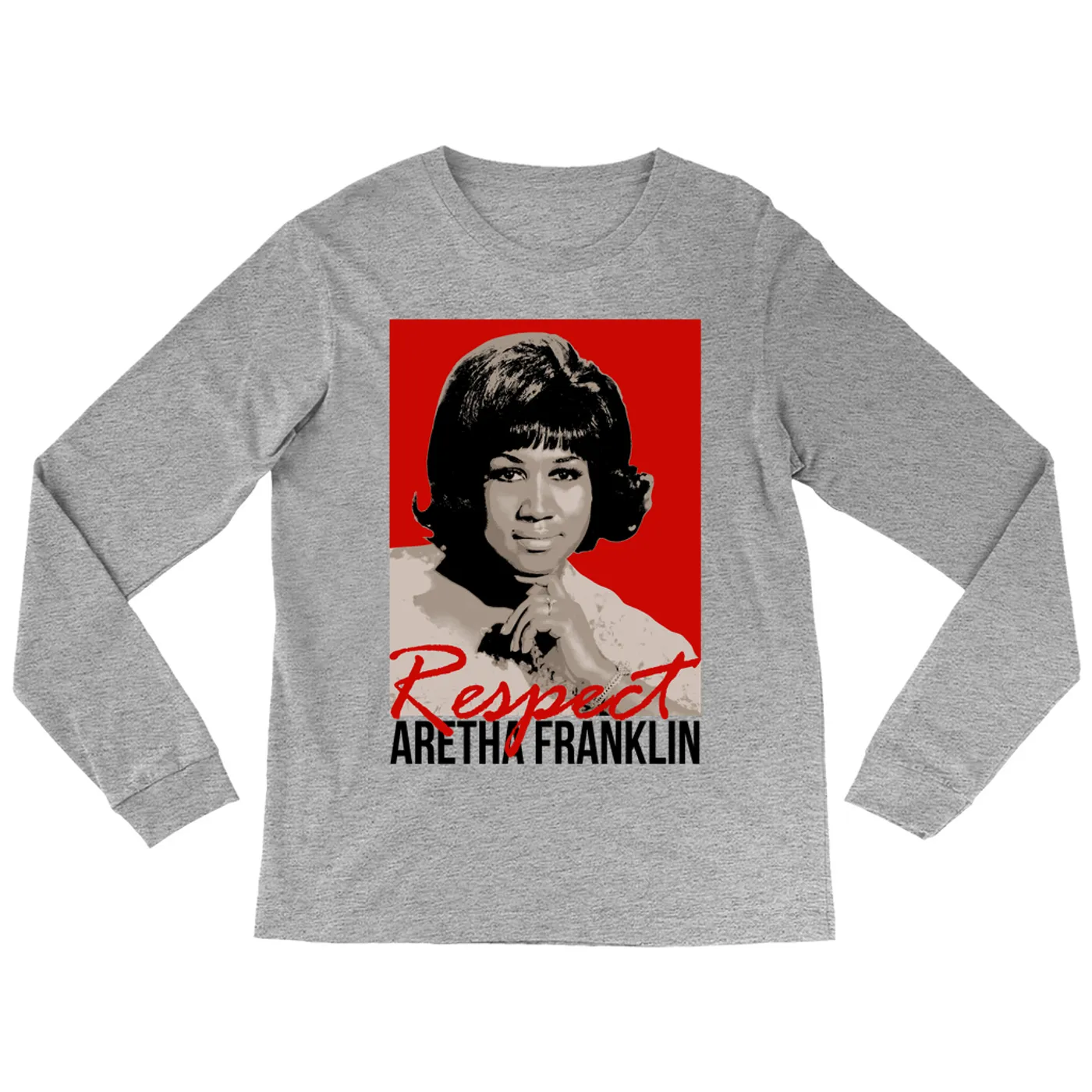 Aretha Franklin Long Sleeve Shirt | Red Respect Aretha Franklin Shirt