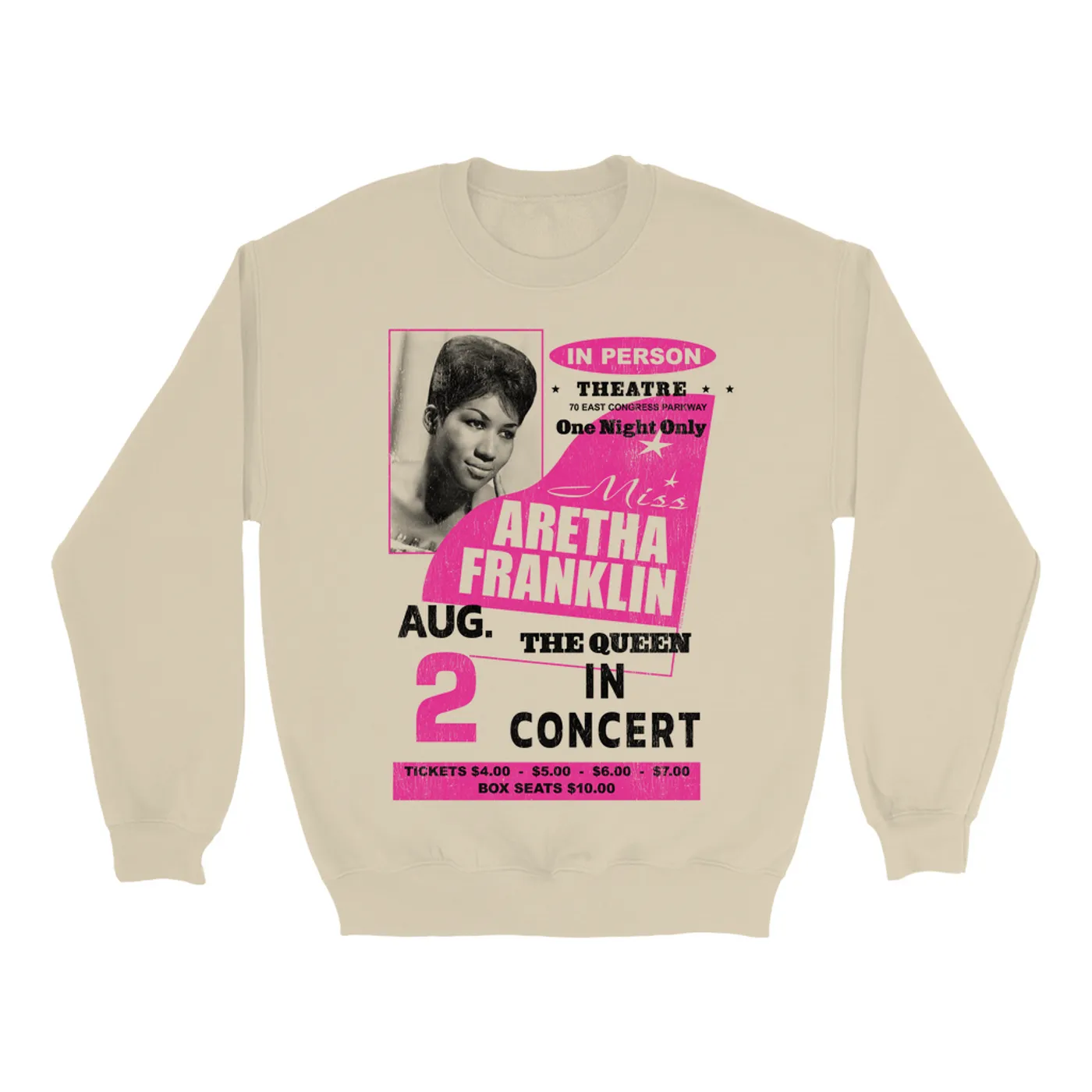 Aretha Franklin Sweatshirt | The Queen In Concert Aretha Franklin Sweatshirt
