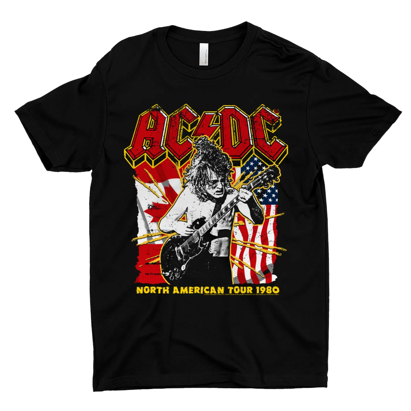 AC/DC T-Shirt | North American Tour 1980 Distressed ACDC Shirt