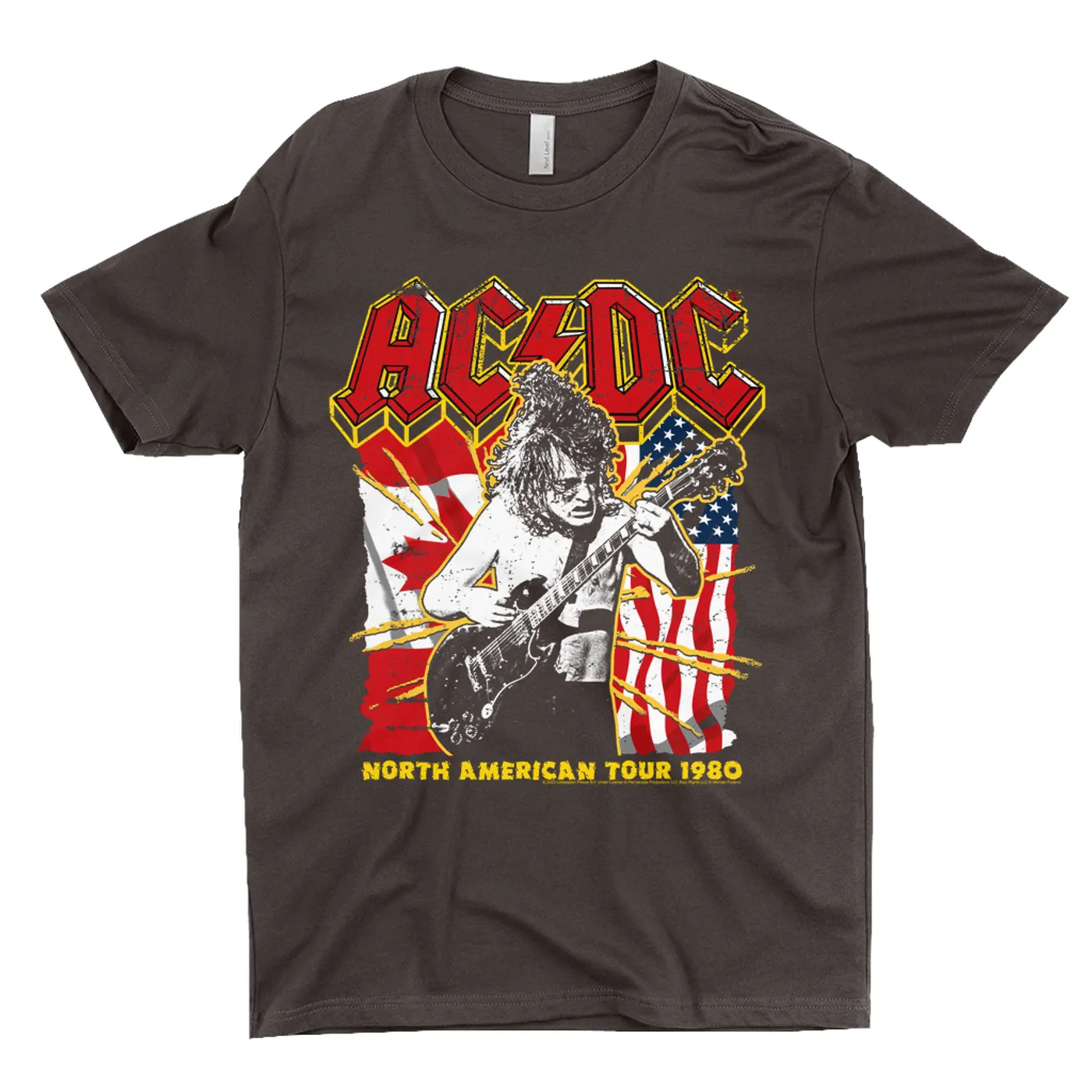 AC/DC T-Shirt | North American Tour 1980 Distressed ACDC Shirt