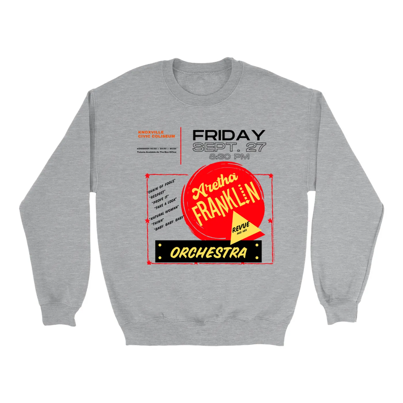 Aretha Franklin Sweatshirt | Knoxville Revue And Orchestra Aretha Franklin Sweatshirt