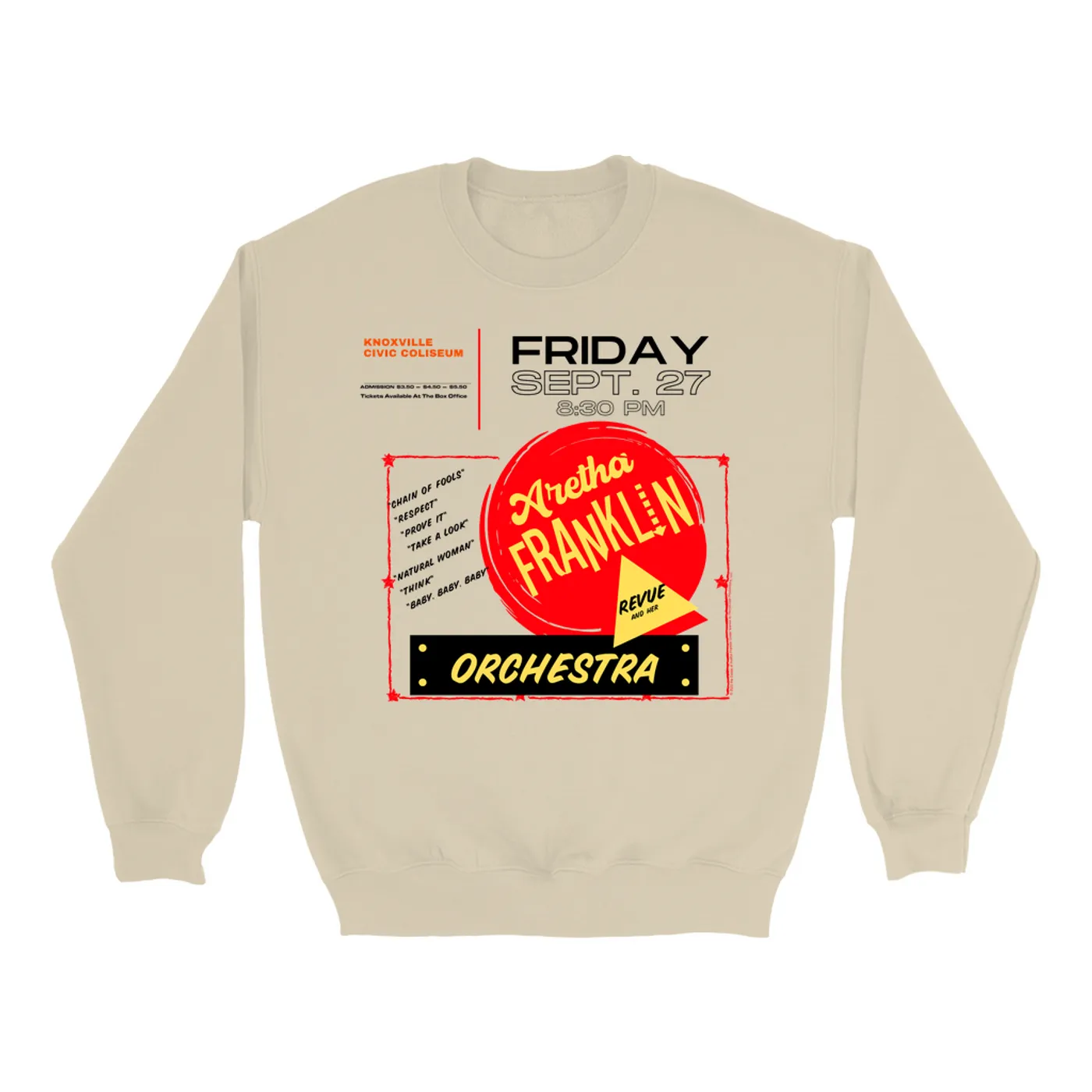 Aretha Franklin Sweatshirt | Knoxville Revue And Orchestra Aretha Franklin Sweatshirt