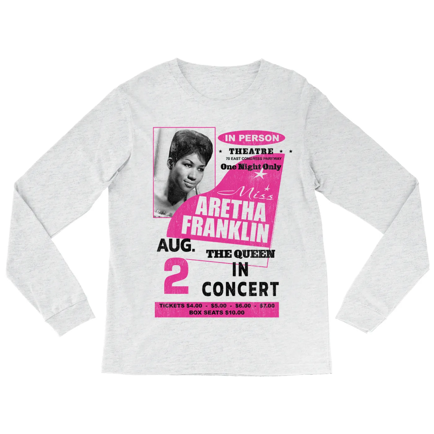 Aretha Franklin Long Sleeve Shirt | The Queen In Concert Aretha Franklin Shirt