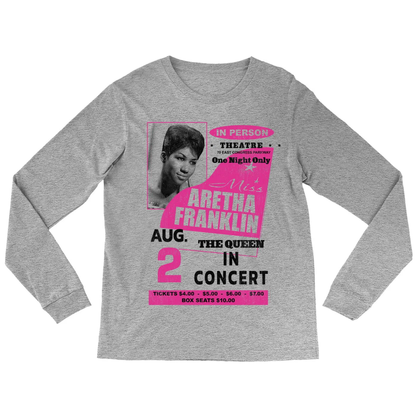 Aretha Franklin Long Sleeve Shirt | The Queen In Concert Aretha Franklin Shirt
