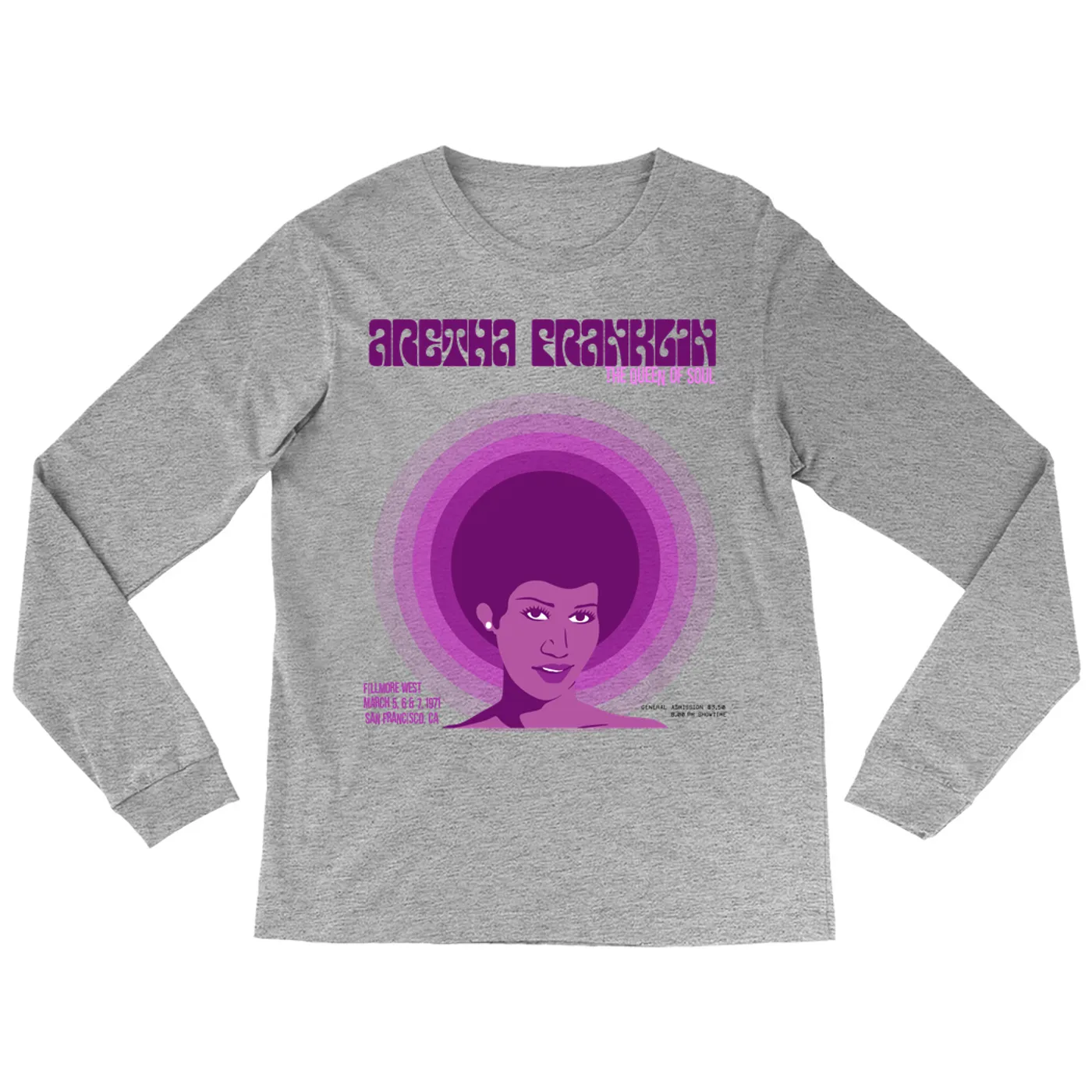 Aretha Franklin Long Sleeve Shirt | The Queen Of Soul Filmore West Aretha Franklin Shirt