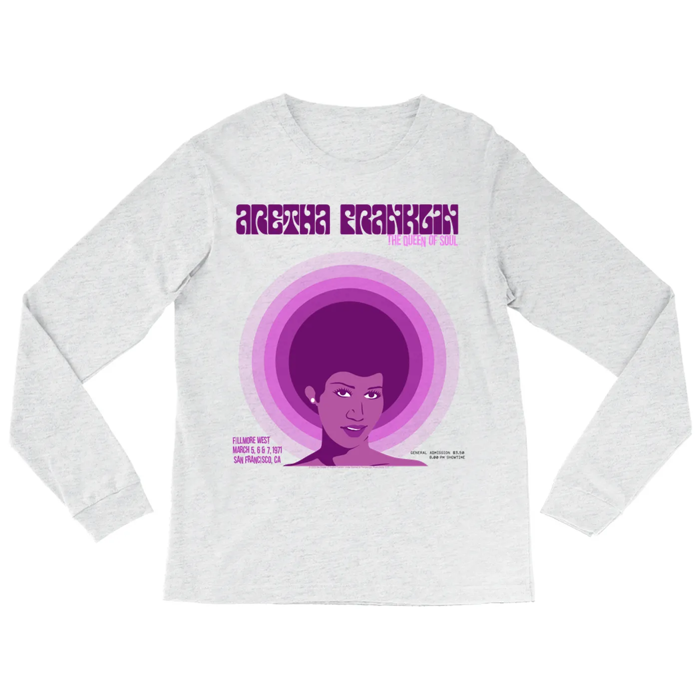 Aretha Franklin Long Sleeve Shirt | The Queen Of Soul Filmore West Aretha Franklin Shirt